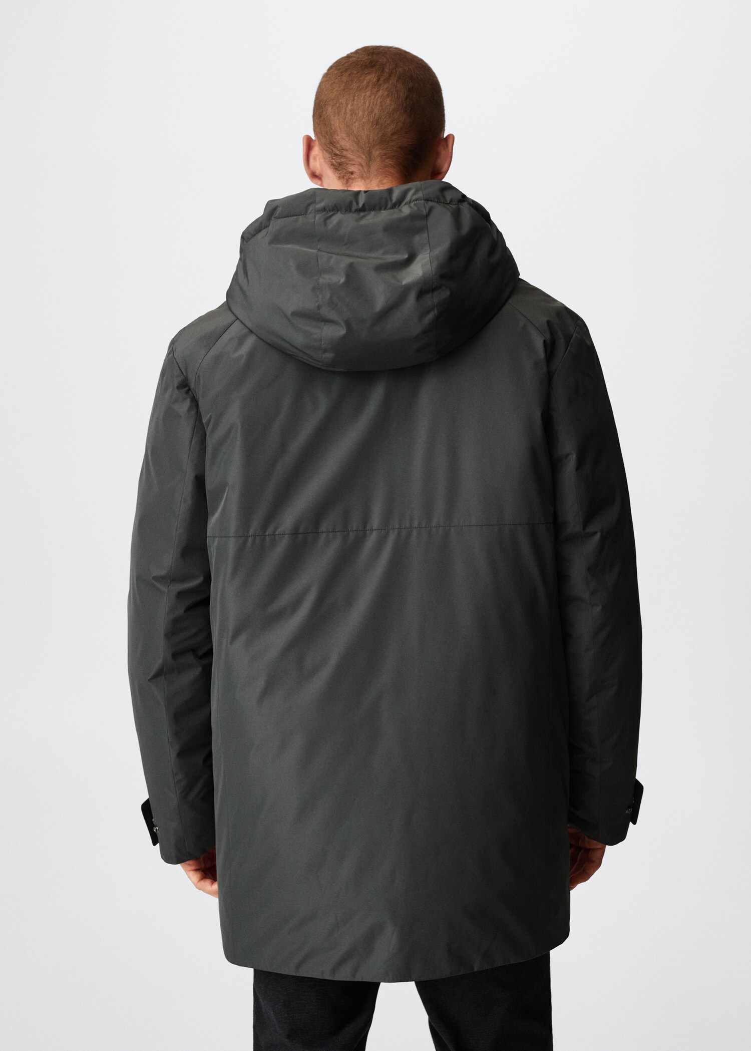 Water-repellent padded parka - Reverse of the article