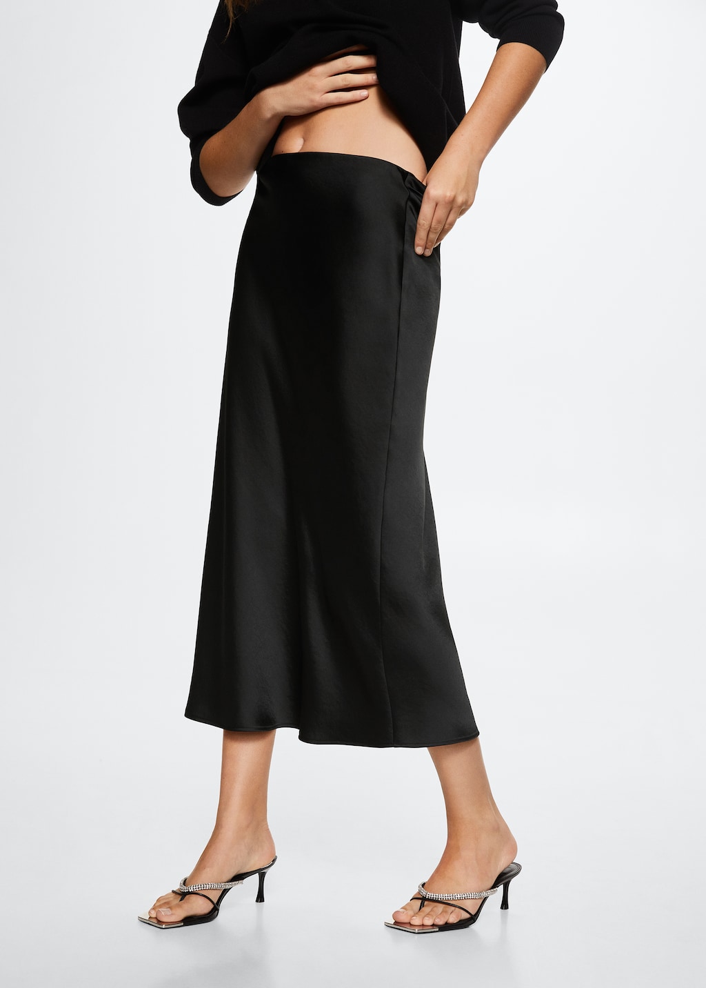 Jupe midi satin hotsell