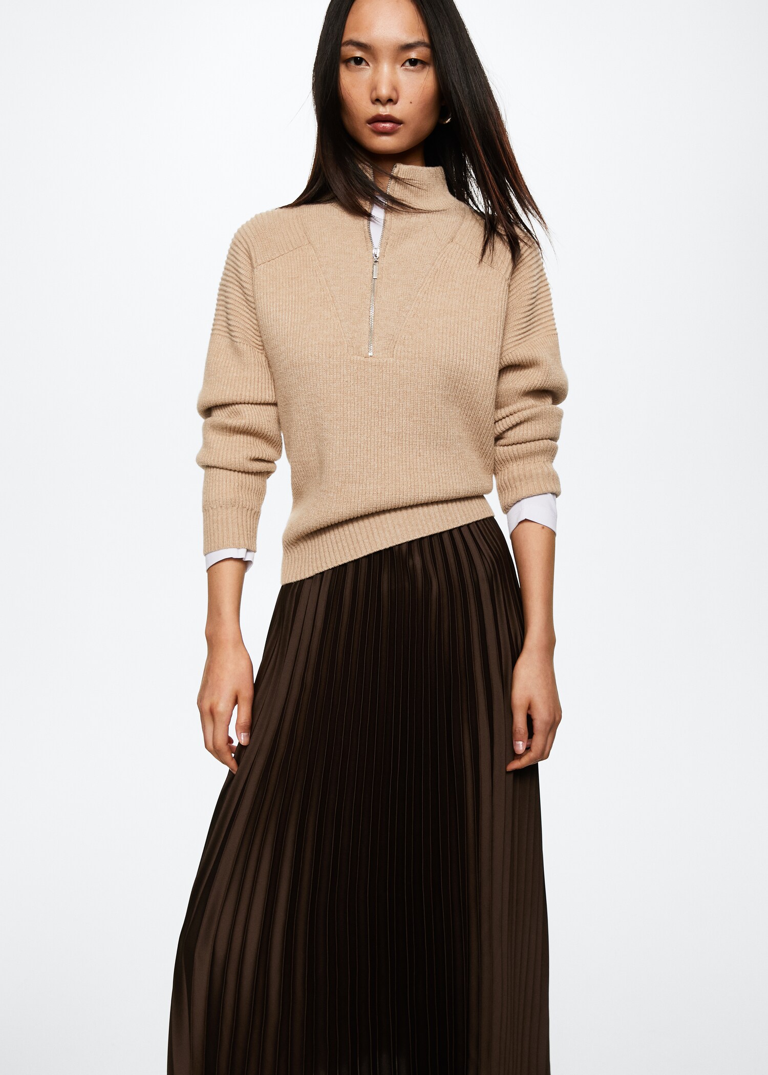 Satin pleated skirt - Details of the article 2