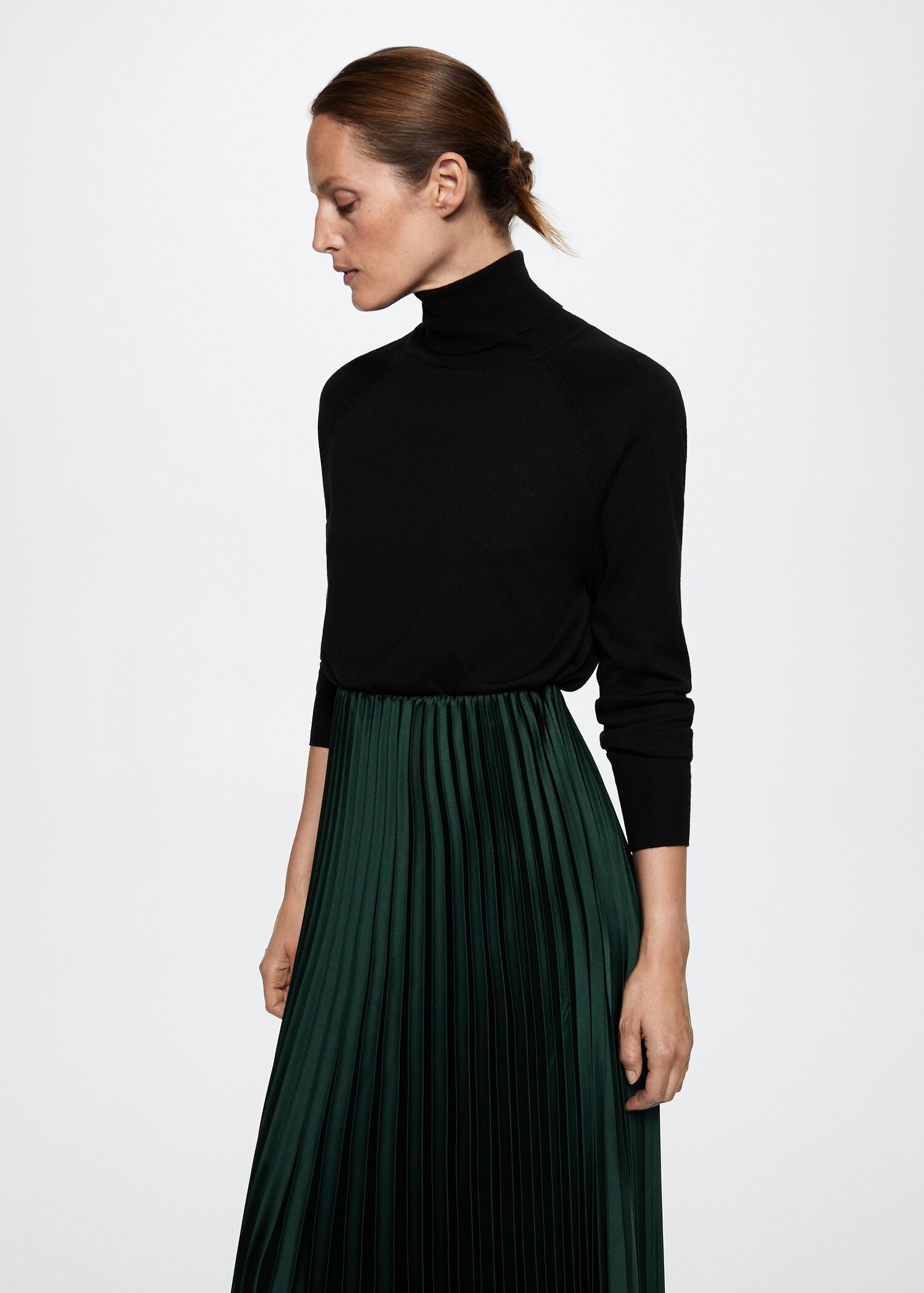 Satin pleated skirt - Medium plane