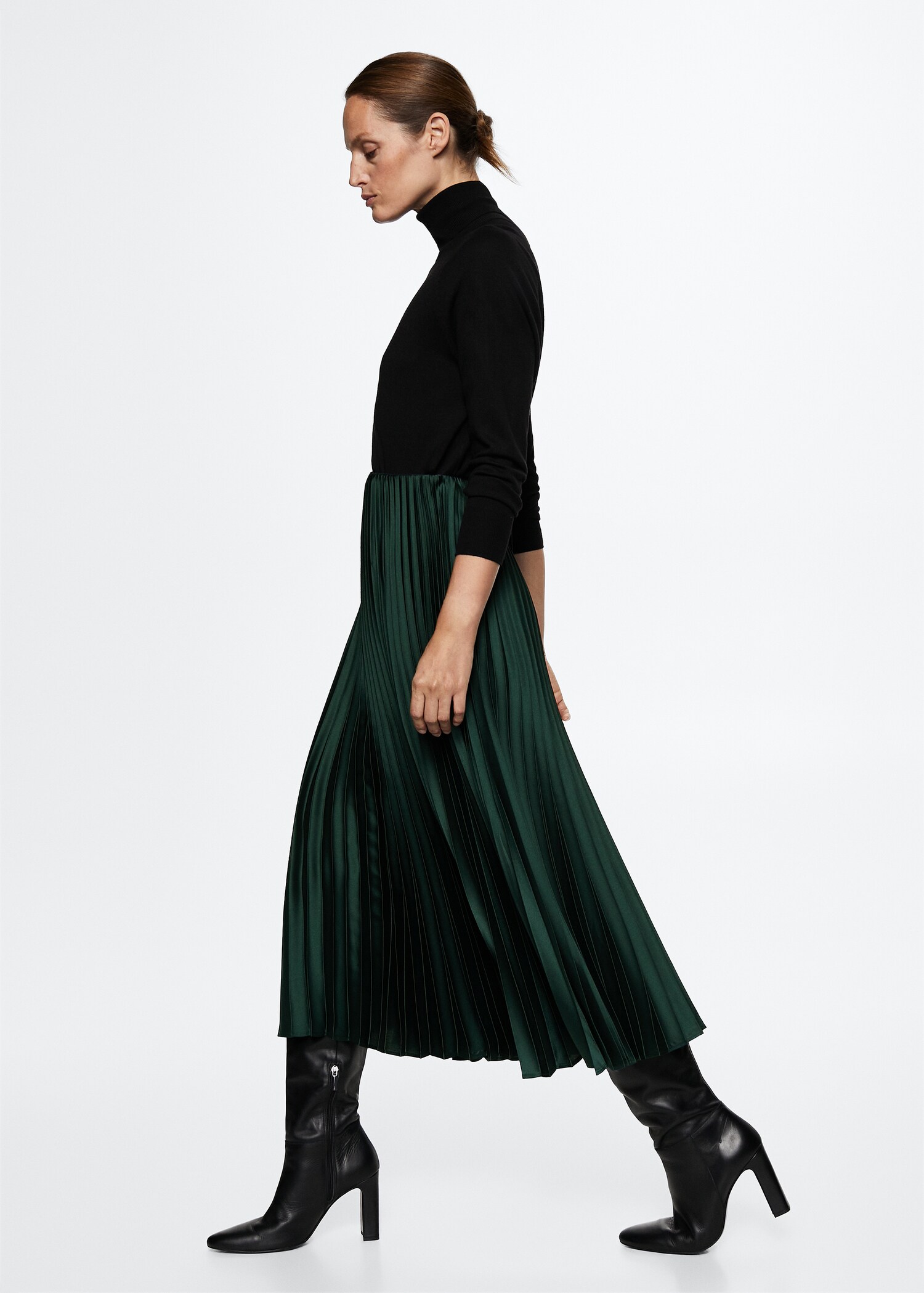Satin pleated skirt - Details of the article 1