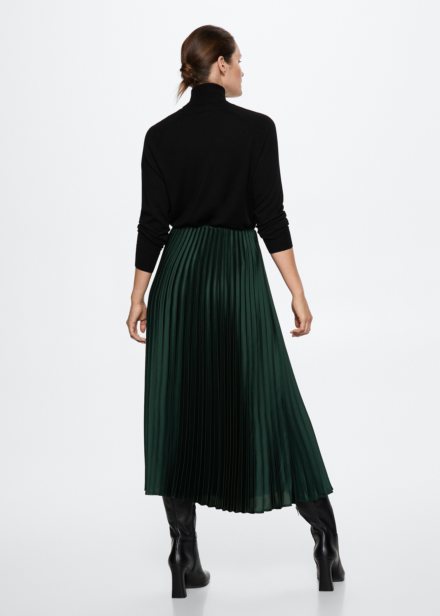 Satin pleated skirt - Reverse of the article