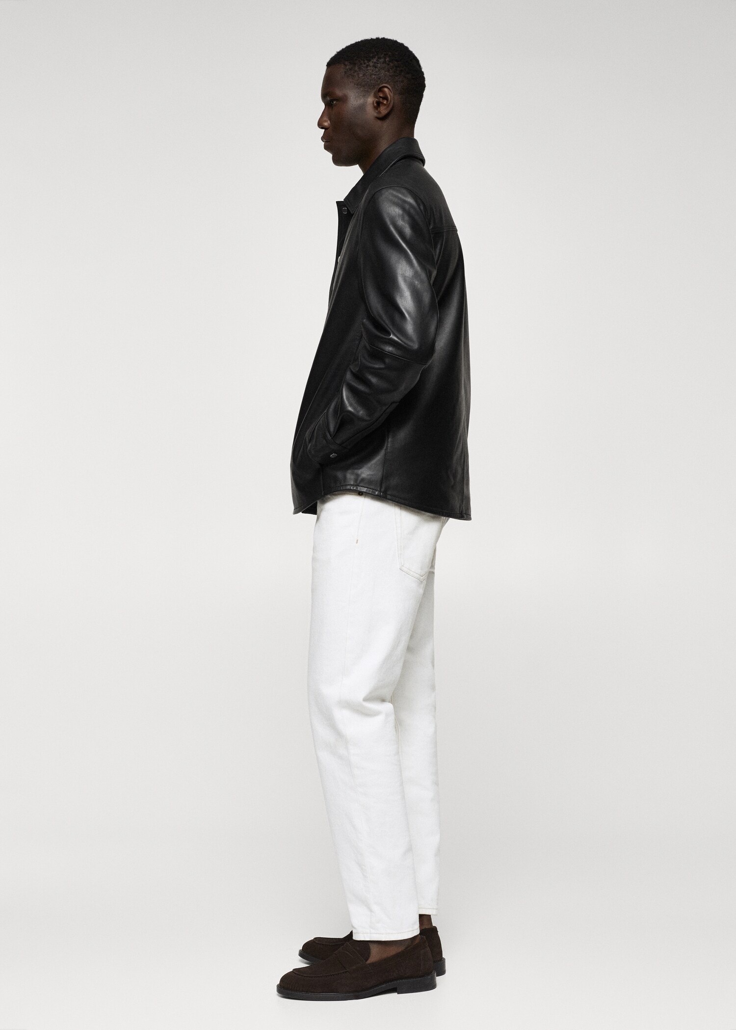 Leather overshirt - Details of the article 1