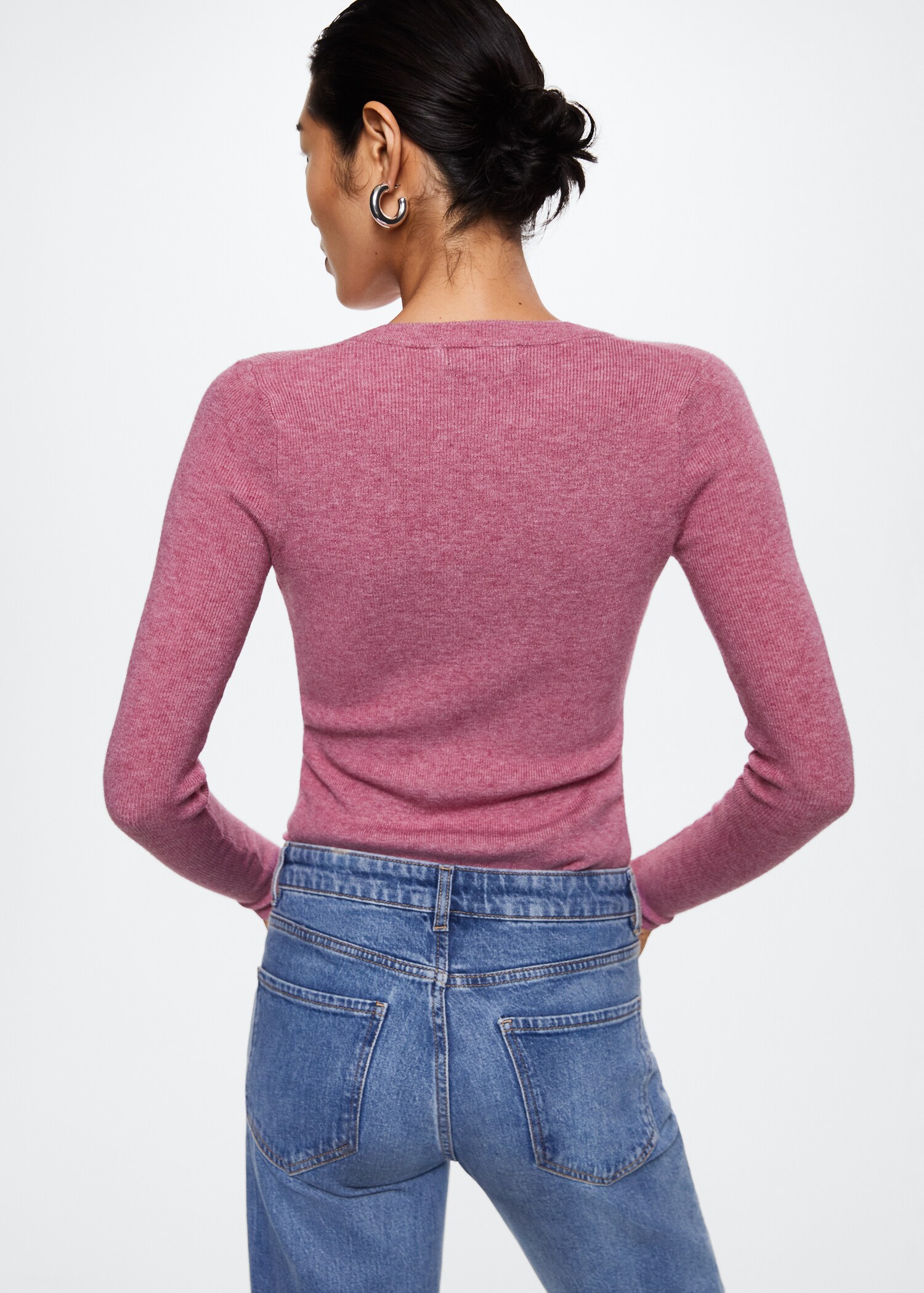 Ribbed round-neck sweater  - Reverse of the article