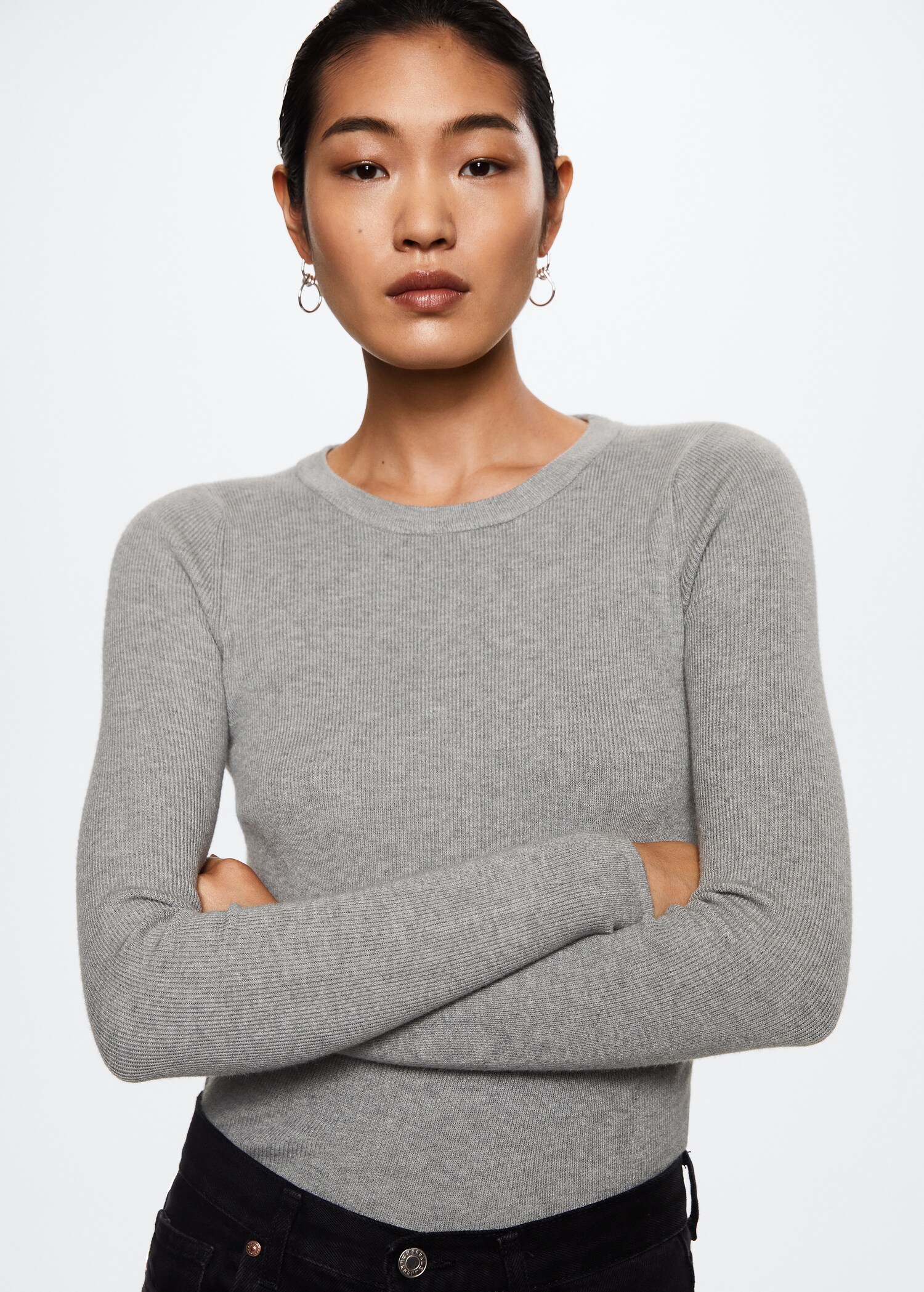 Ribbed round-neck sweater  - Details of the article 1