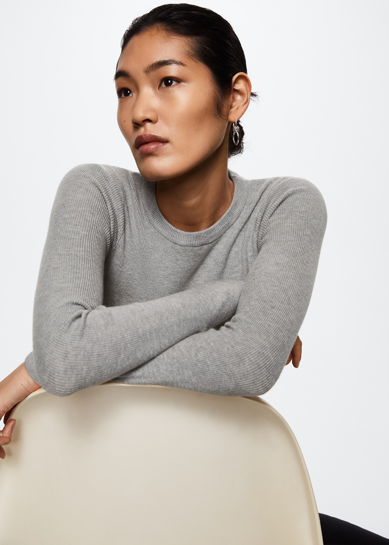 Ribbed round-neck sweater  - Details of the article 2
