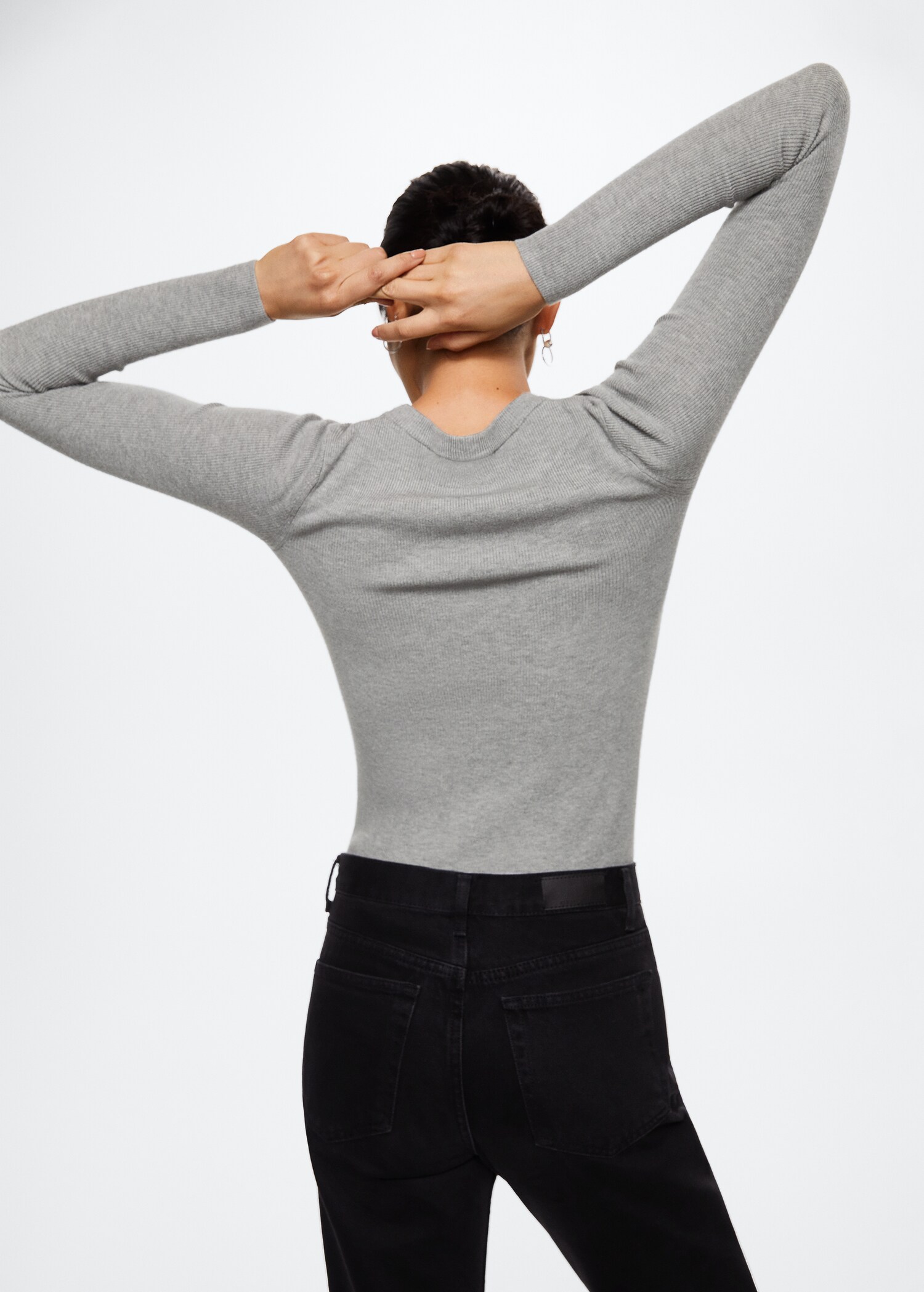 Ribbed round-neck sweater  - Reverse of the article
