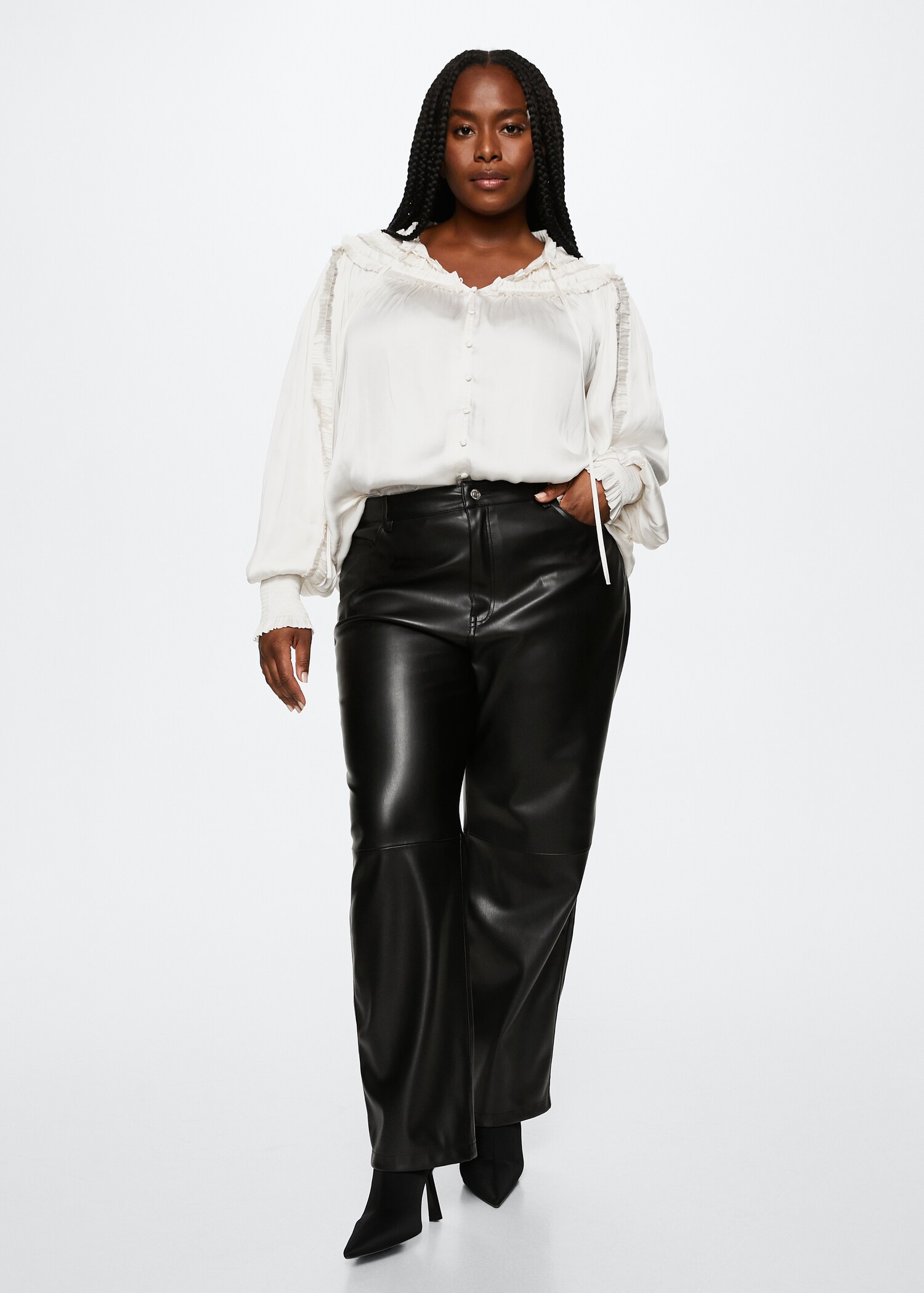 Blusa satinada volantes - Detalle del artículo 3