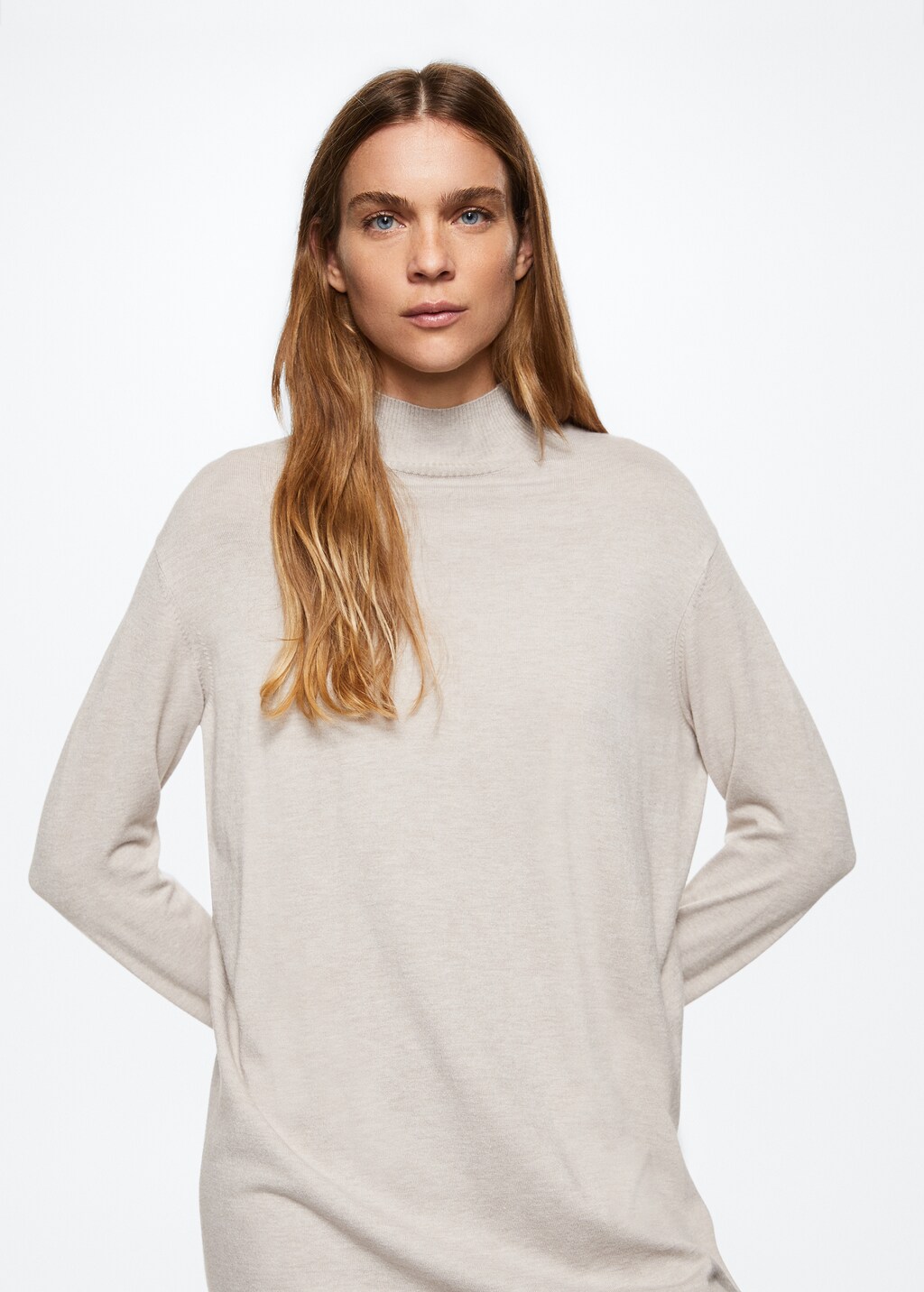 【PORTERNA】Mad Knit Long One Piece Knitted Perkins neck dress | MANGO Gibraltar
