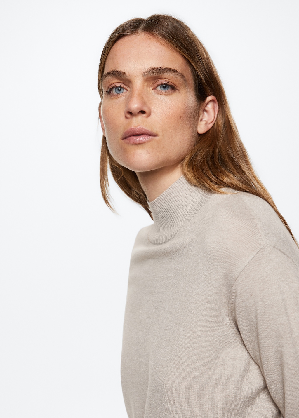 Knitted Perkins neck dress | MANGO Gibraltar