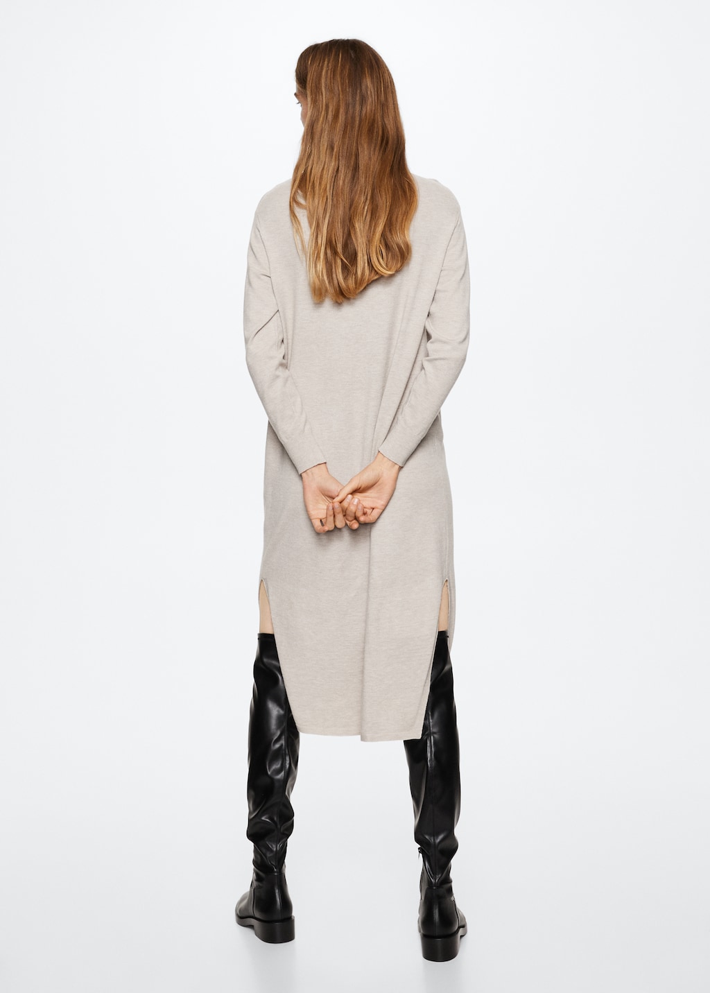 【PORTERNA】Mad Knit Long One Piece Knitted Perkins neck dress | MANGO Gibraltar