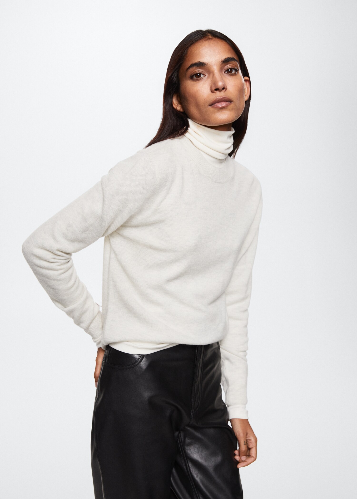 High collar wool sweater - Medium plane