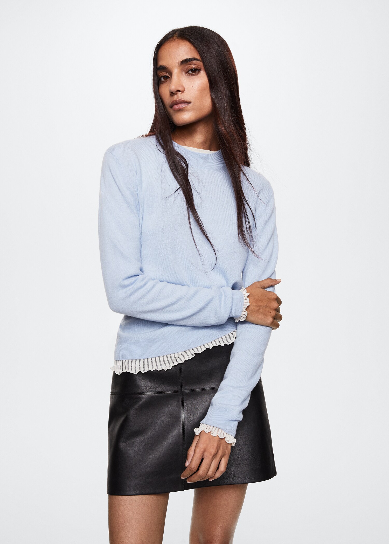 High collar wool sweater - Medium plane