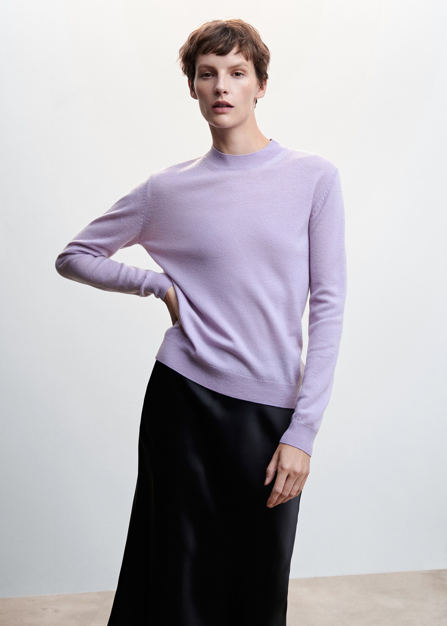 High collar wool sweater - Medium plane