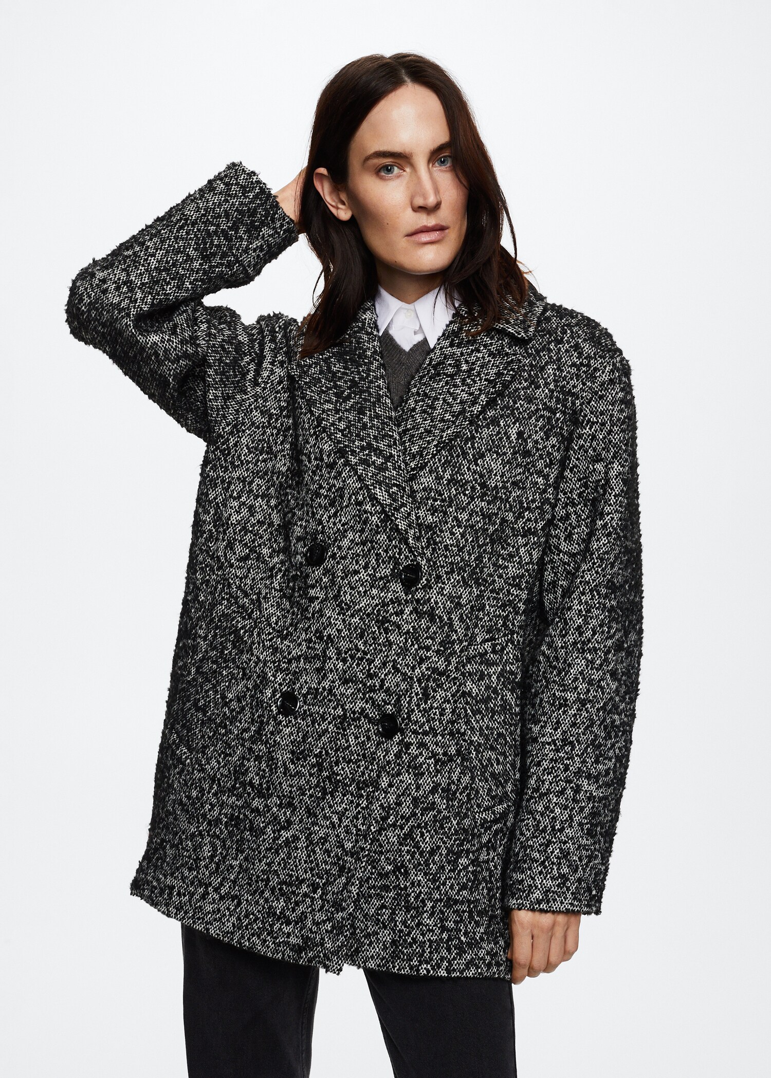 Flecked textured coat - Medium plane