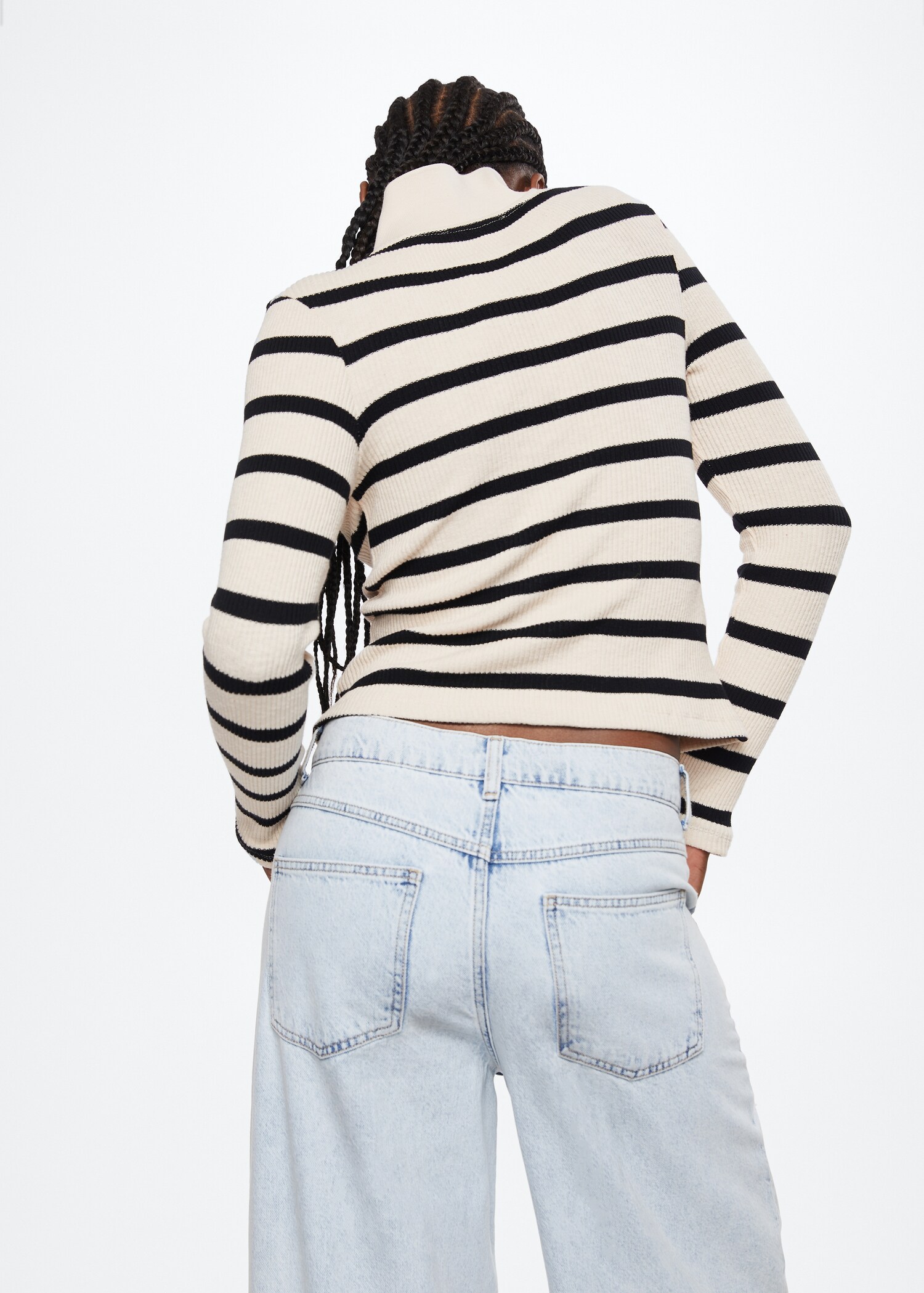 Striped cotton polo shirt - Reverse of the article