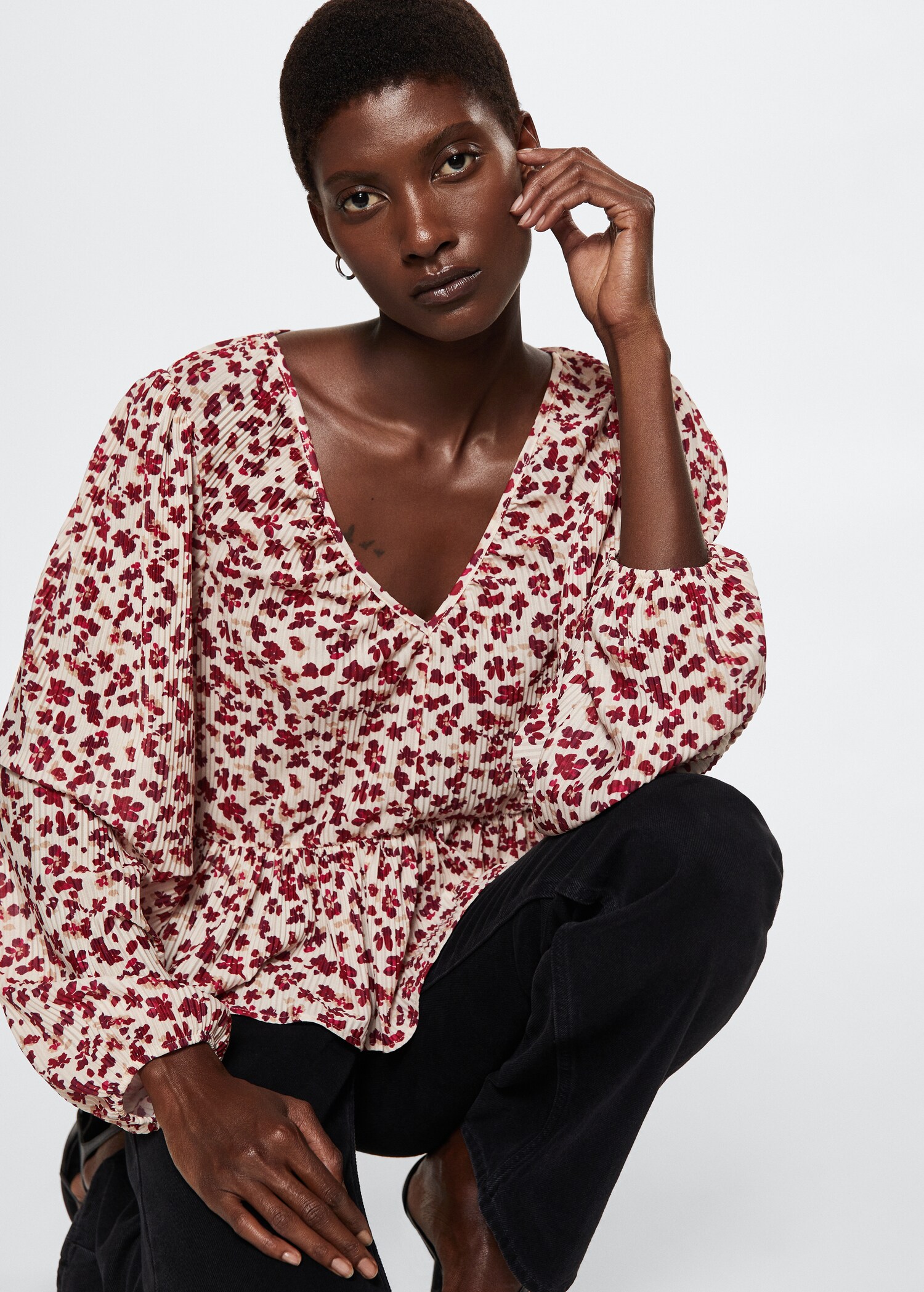 Blouse plissée imprimée - Détail de l'article 2