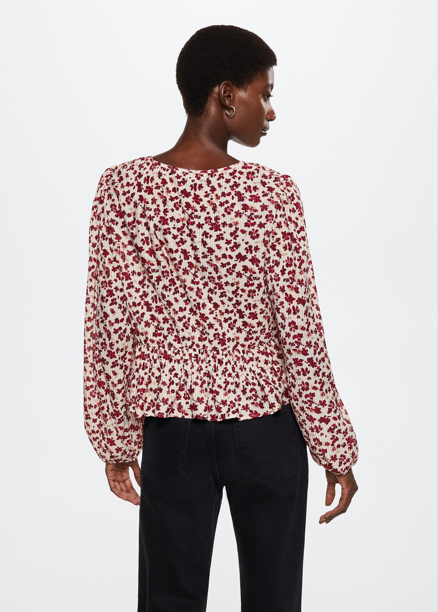 Blouse plissée imprimée - Verso de l’article