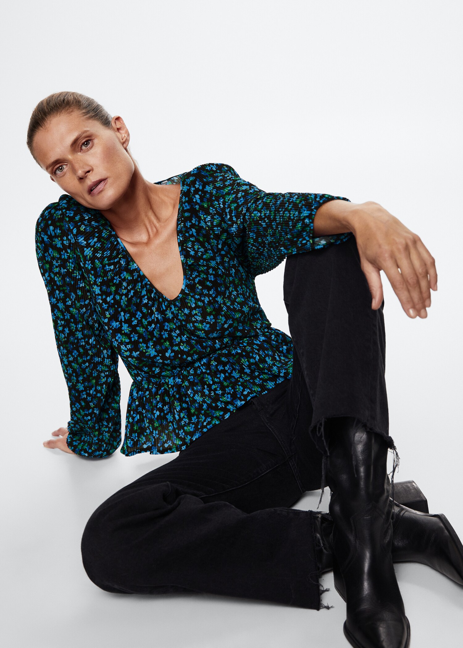 Blouse plissée imprimée - Détail de l'article 2