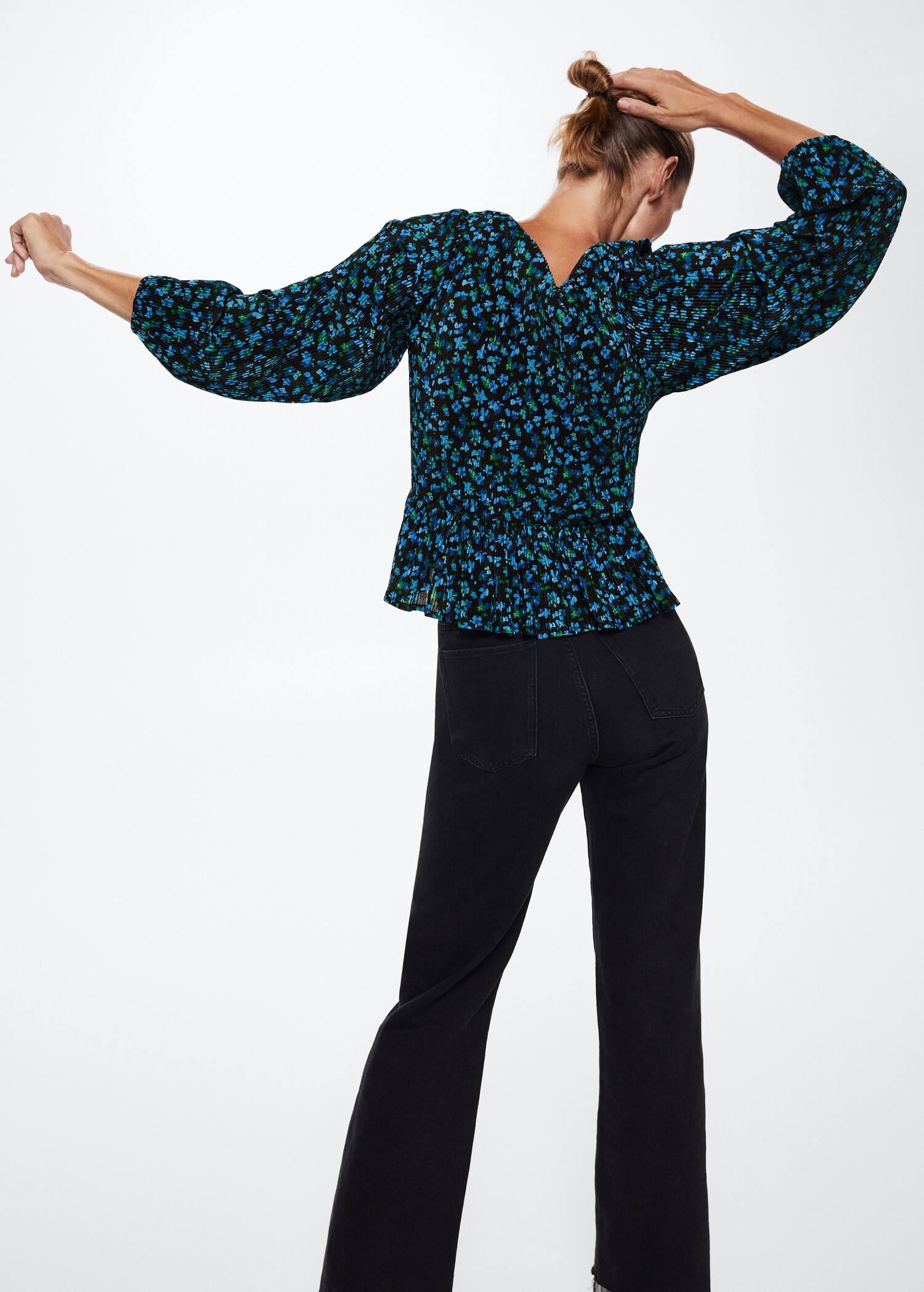 Blouse plissée imprimée - Verso de l’article