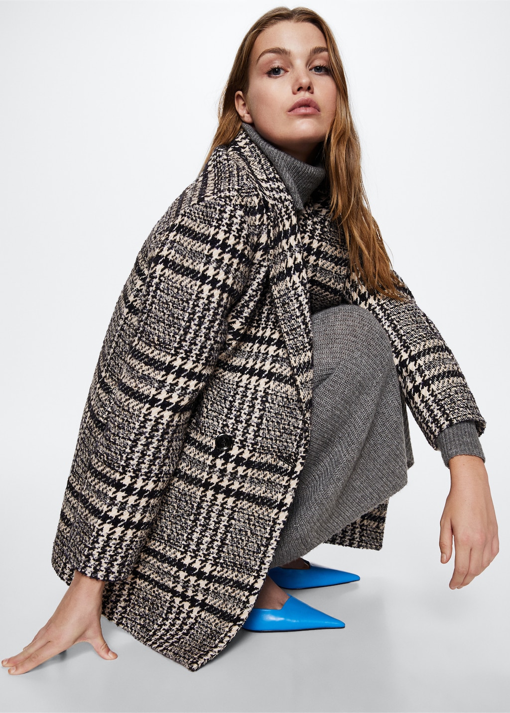 Ladies check coat on sale