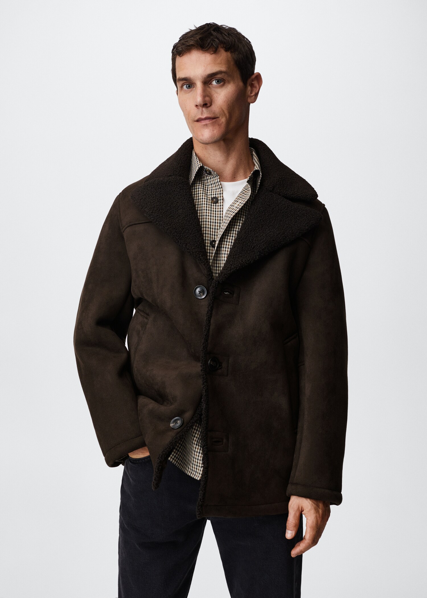 Faux shearling-lined jacket - Medium plane