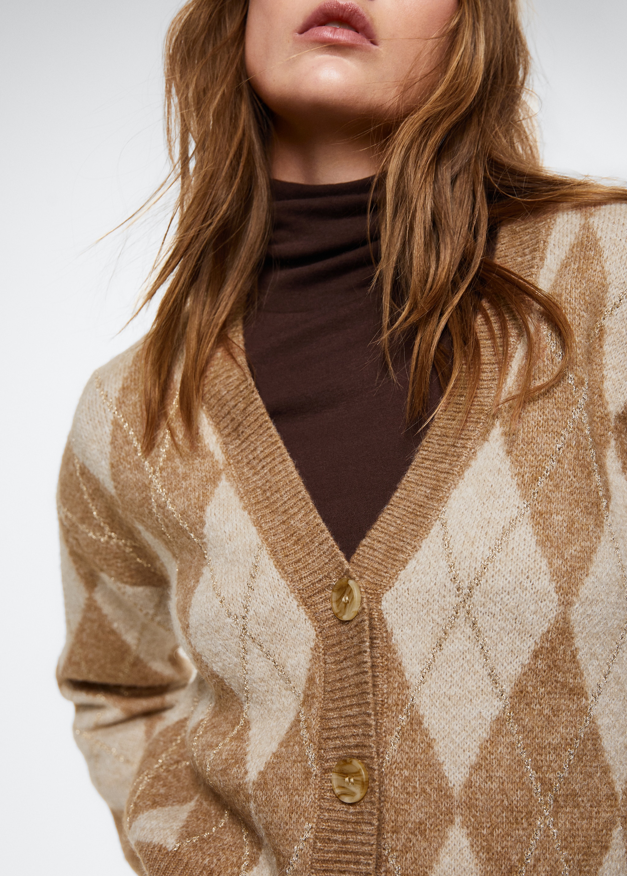 Diamond cardigan with lurex detail - Details of the article 6