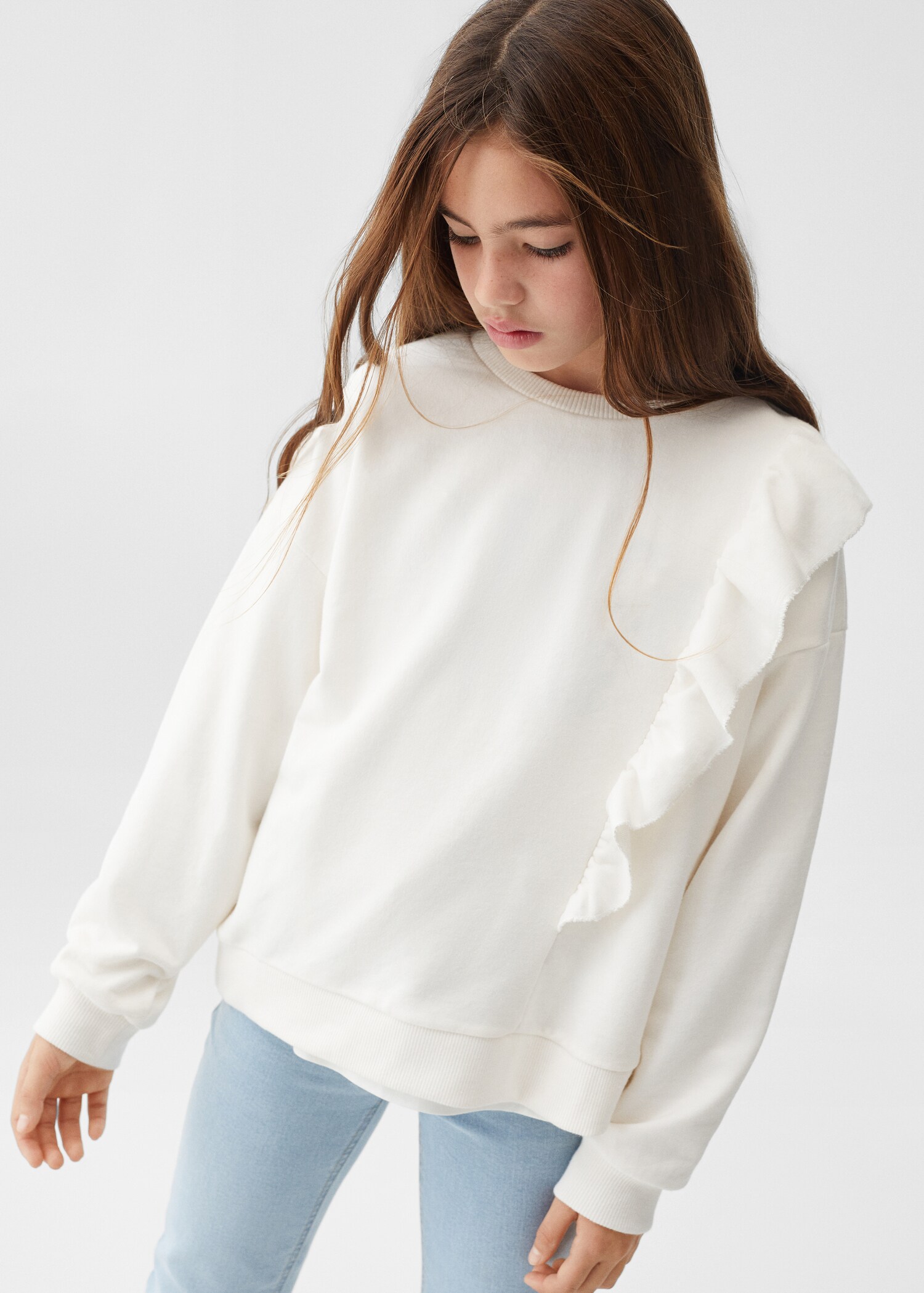 Sudadera algodón volante - Plano medio