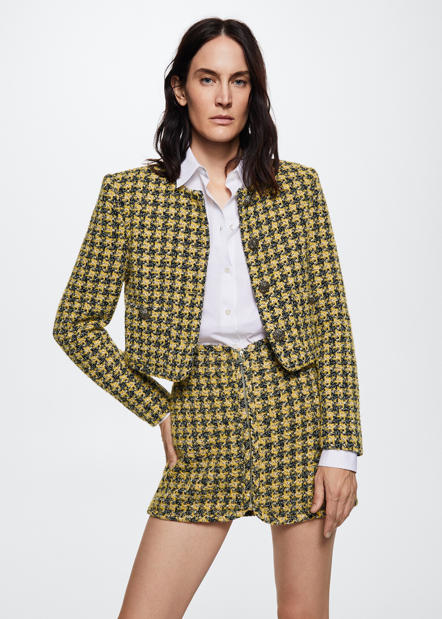 Falda tweed cremallera - Plano medio