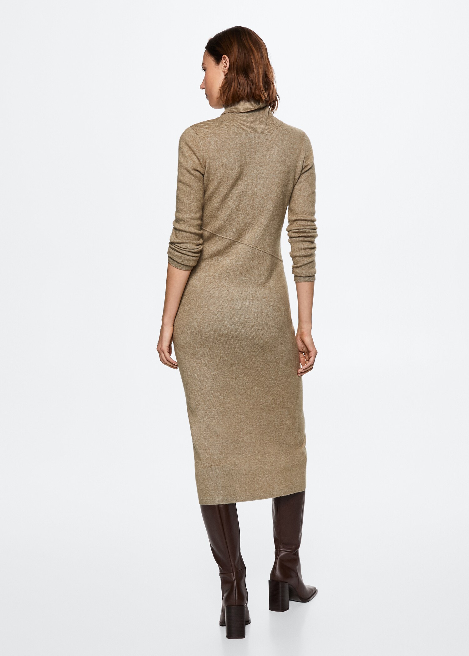 Knitted turtleneck dress - Reverse of the article