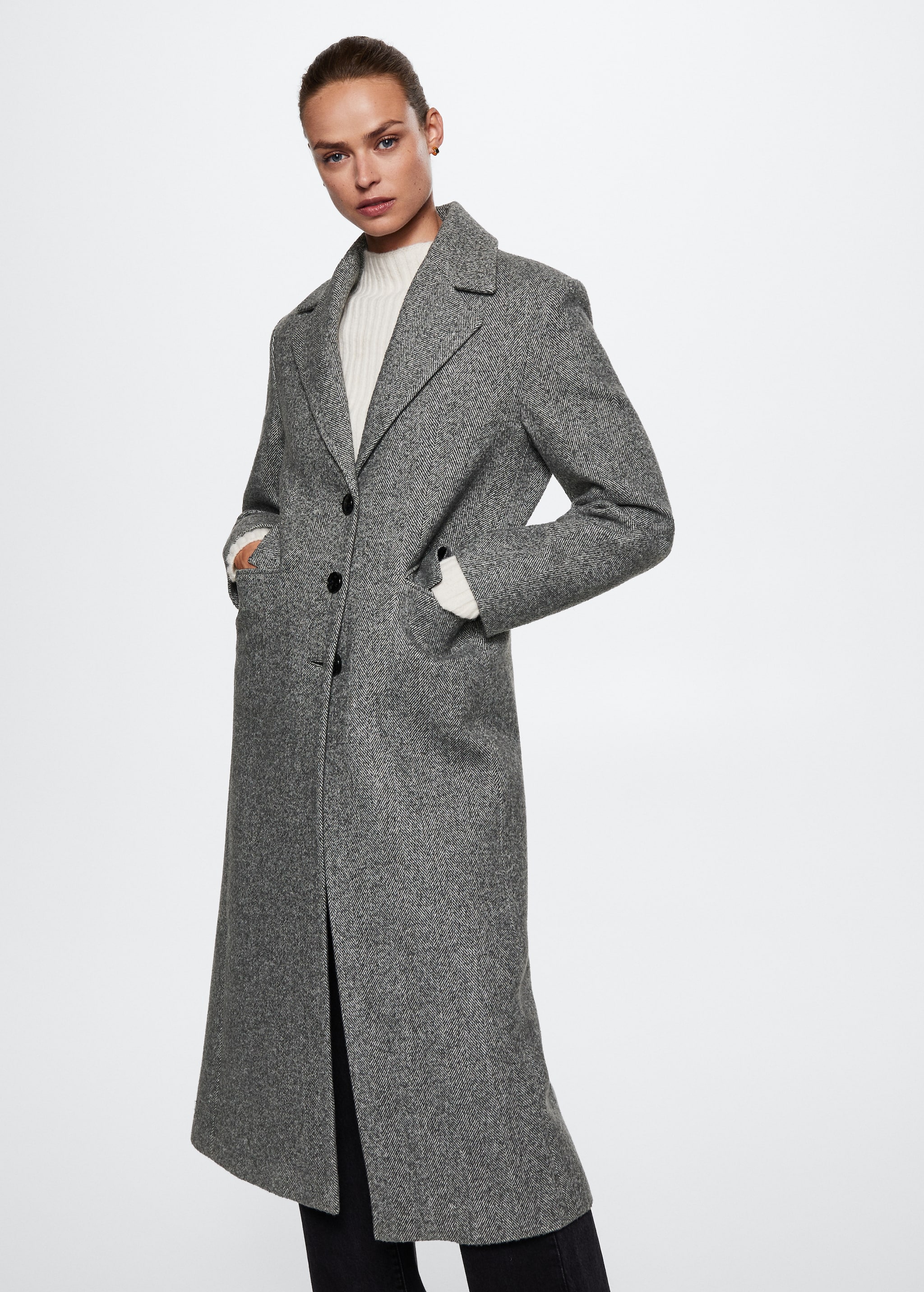 Herringbone oversized coat
