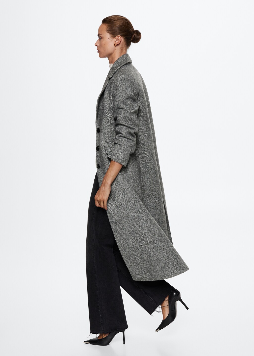 Mango herringbone coat best sale