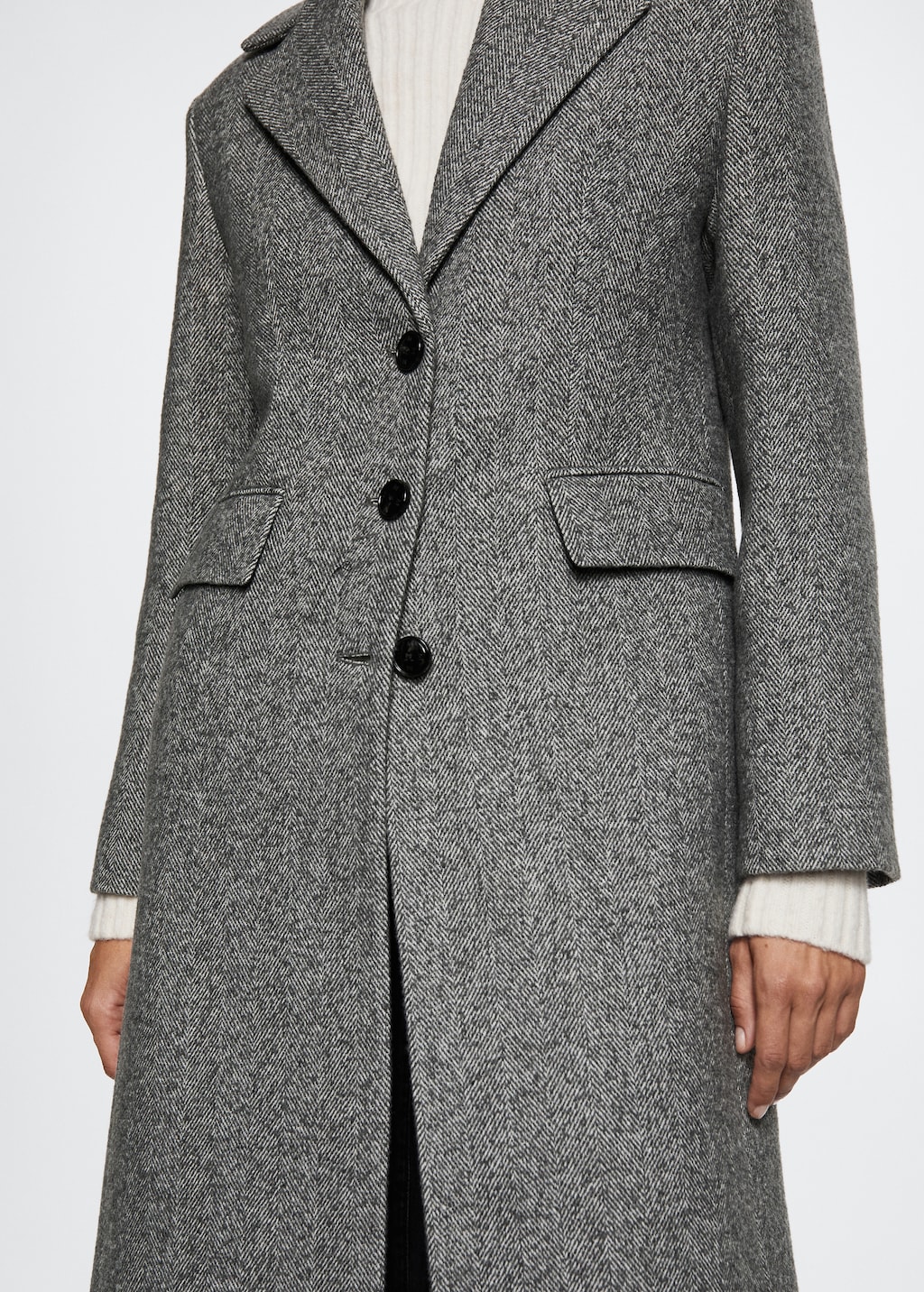 SMOOTH HERRINGBONE MAXI OVER COAT(現在完売品) Herringbone oversized coat | MANGO Kosovo