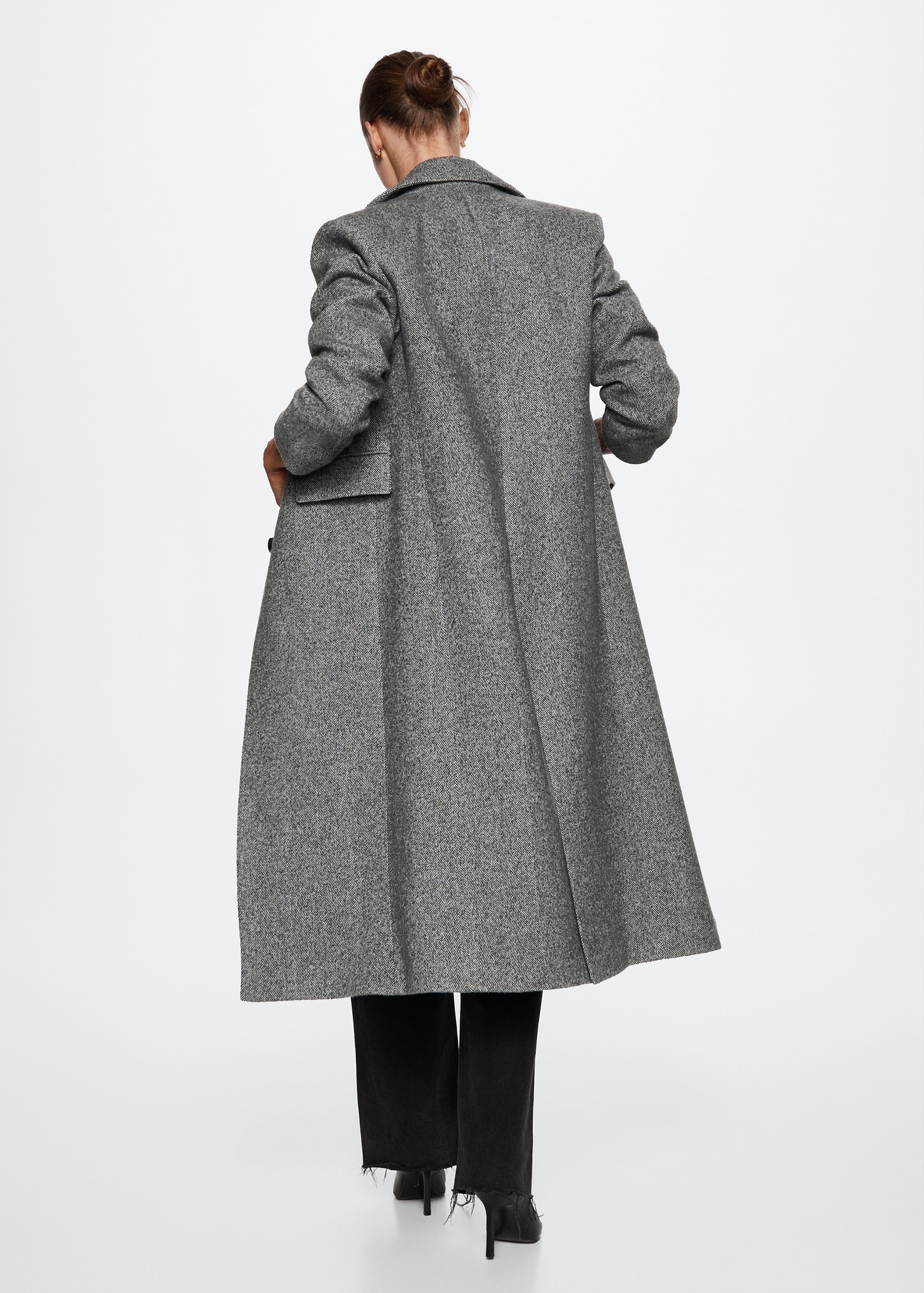 Herringbone oversized coat Women MANGO Syria - Main Image