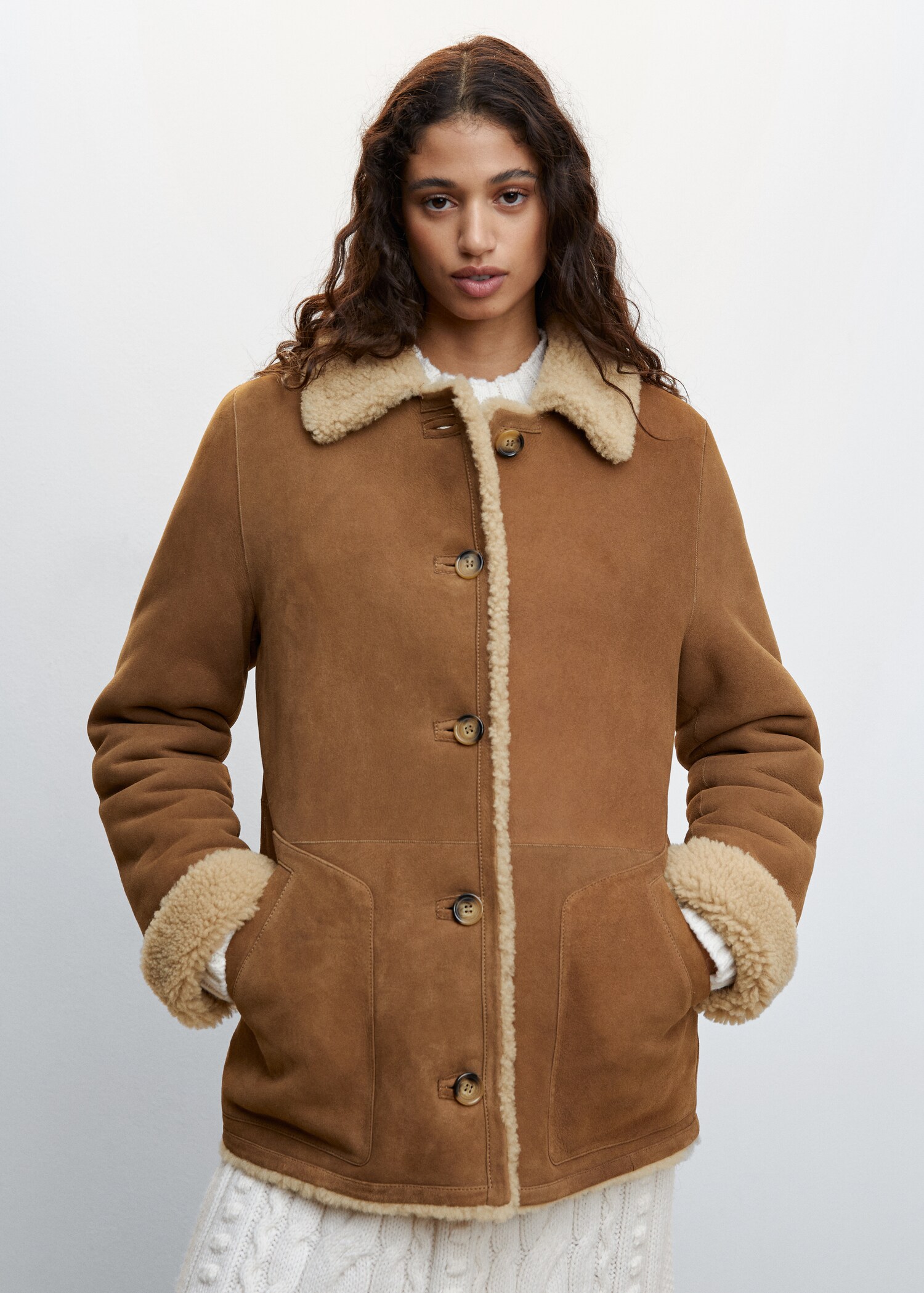 Veste cuir double face réversible - Plan moyen