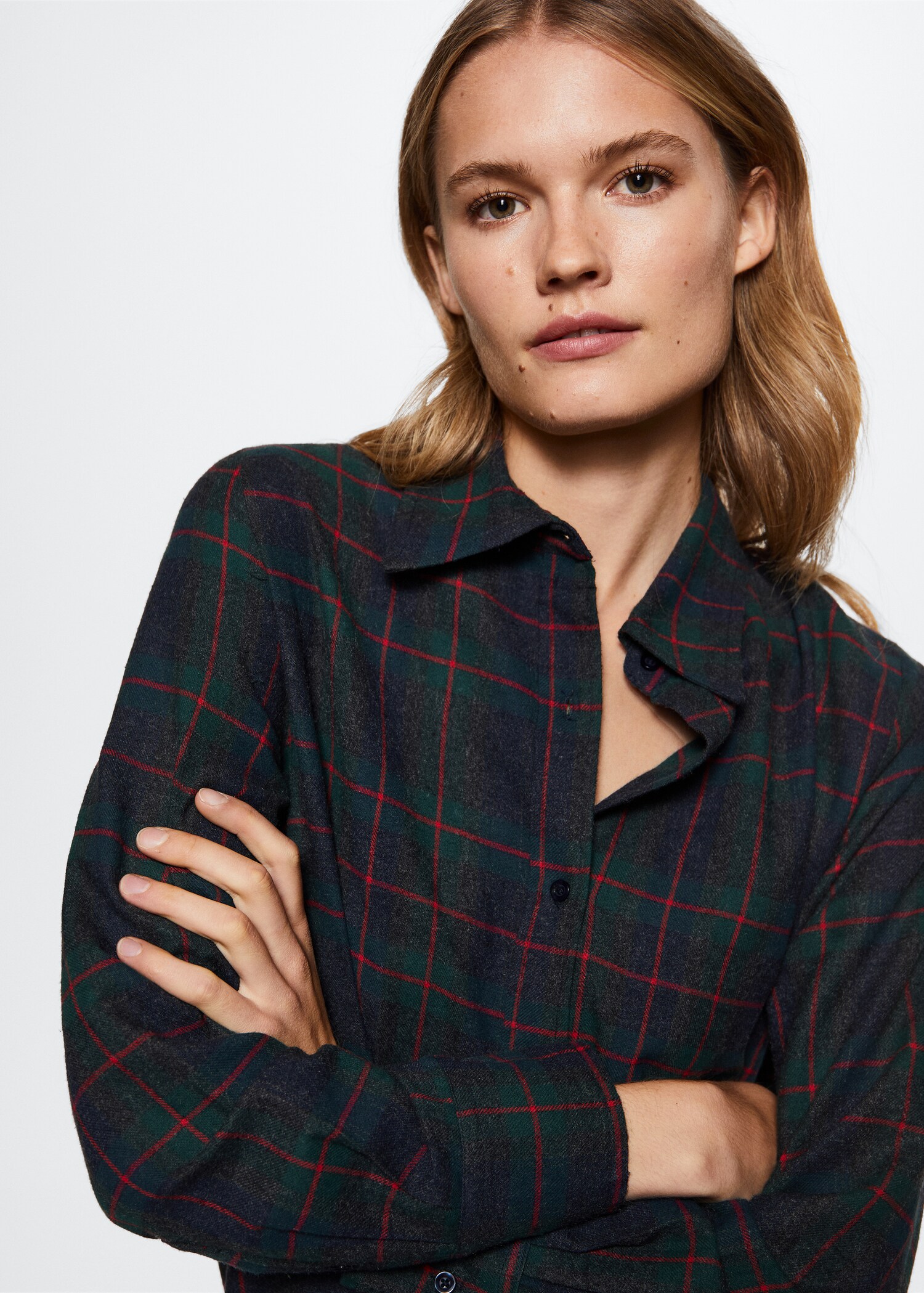 Flannel shirt dress - Details of the article 1