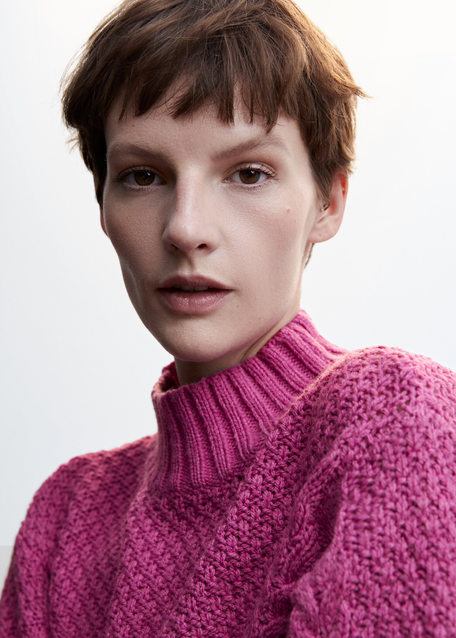 Braided sweater with perkins neck - Details of the article 1