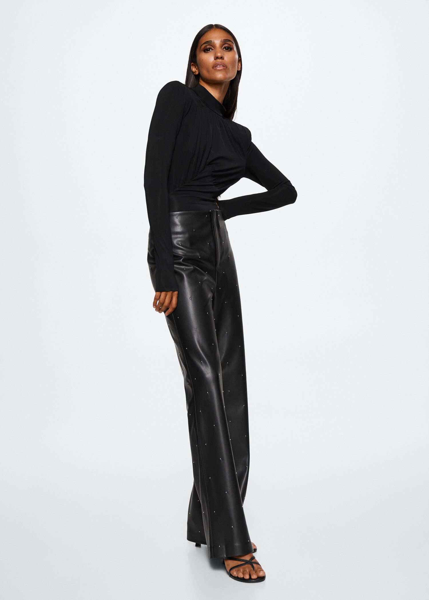 Leather effect high waist pant - Details of the article 6