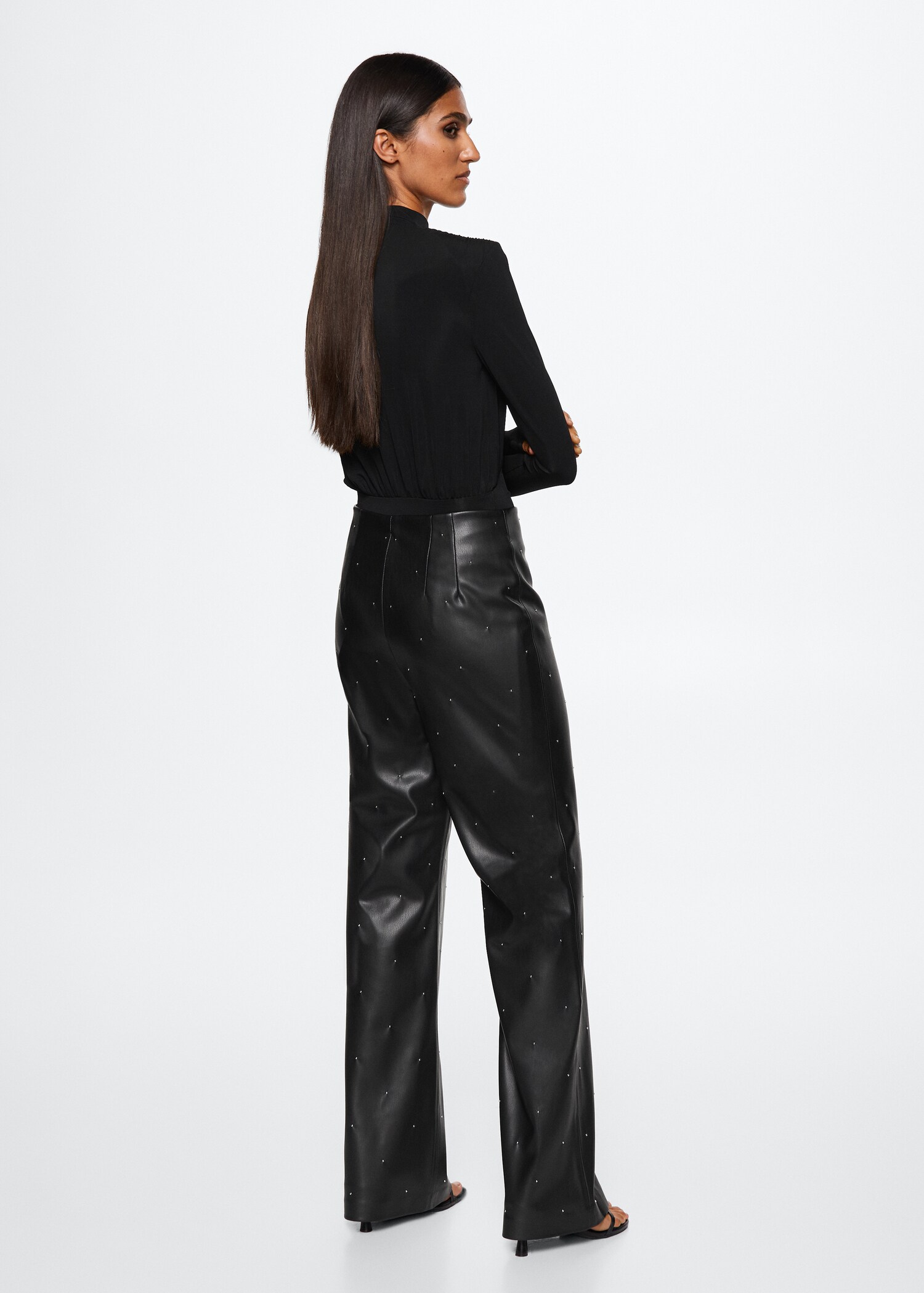 Leather effect high waist pant - Reverse of the article