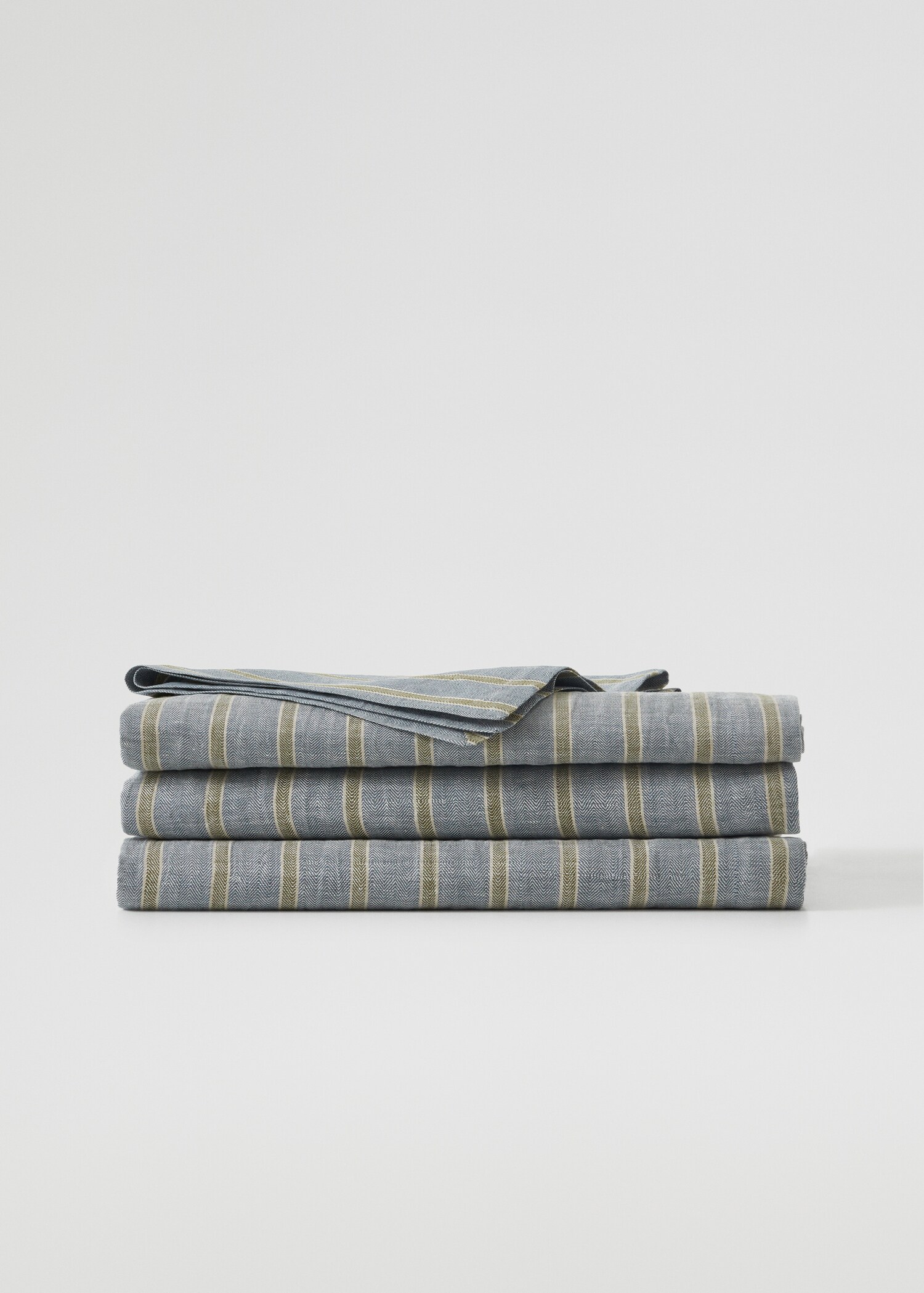 100% linen striped tablecloth 150x150cm - Article without model