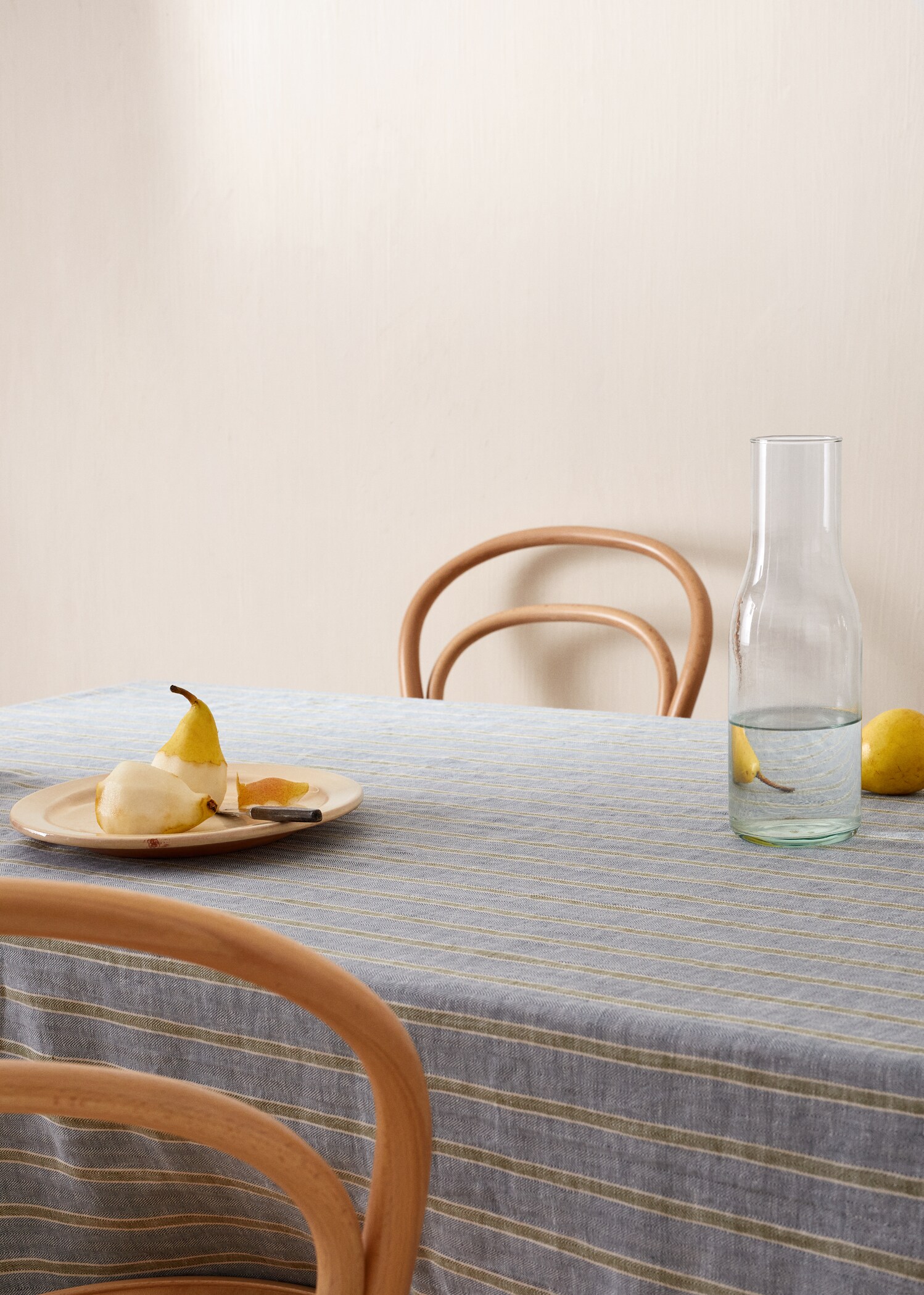 Gestreifte Tischdecke aus 100 % Leinen 150 x 150 cm - Detail des Artikels 9