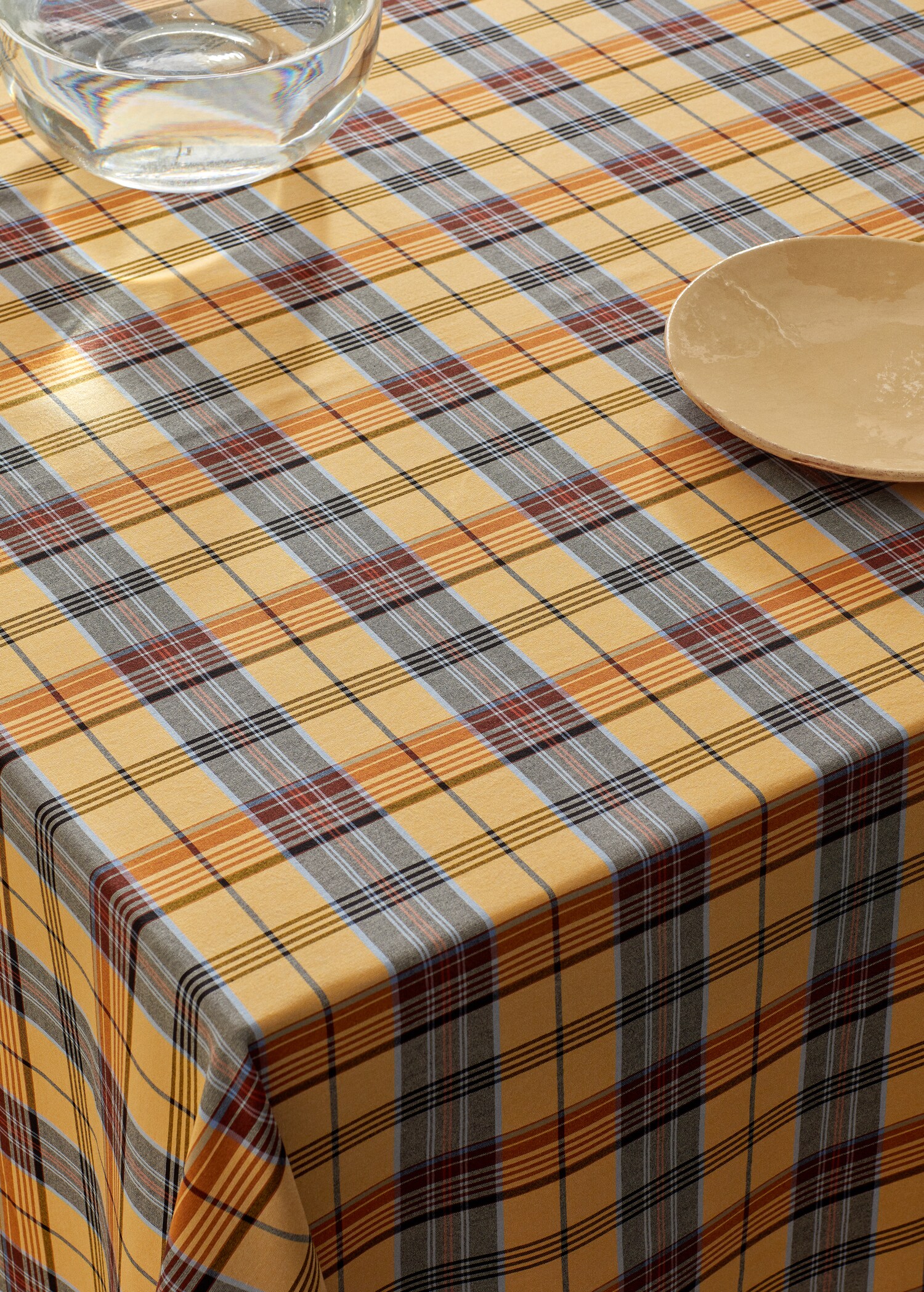 Check tablecloth 150x150cm - Medium plane