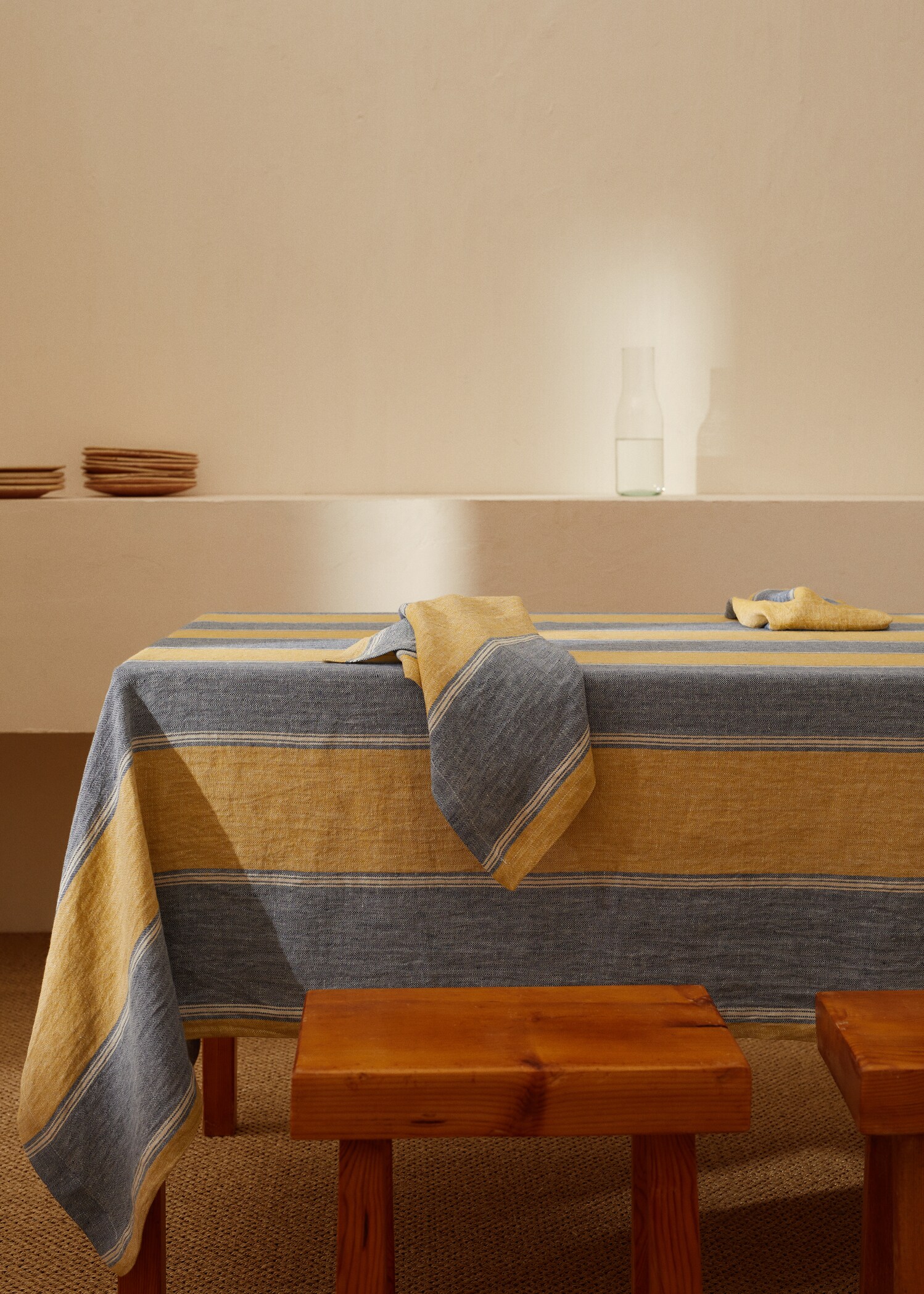 Tischdecke aus 100 % Leinen mit Streifenmuster 250 x 150 cm - Detail des Artikels 8