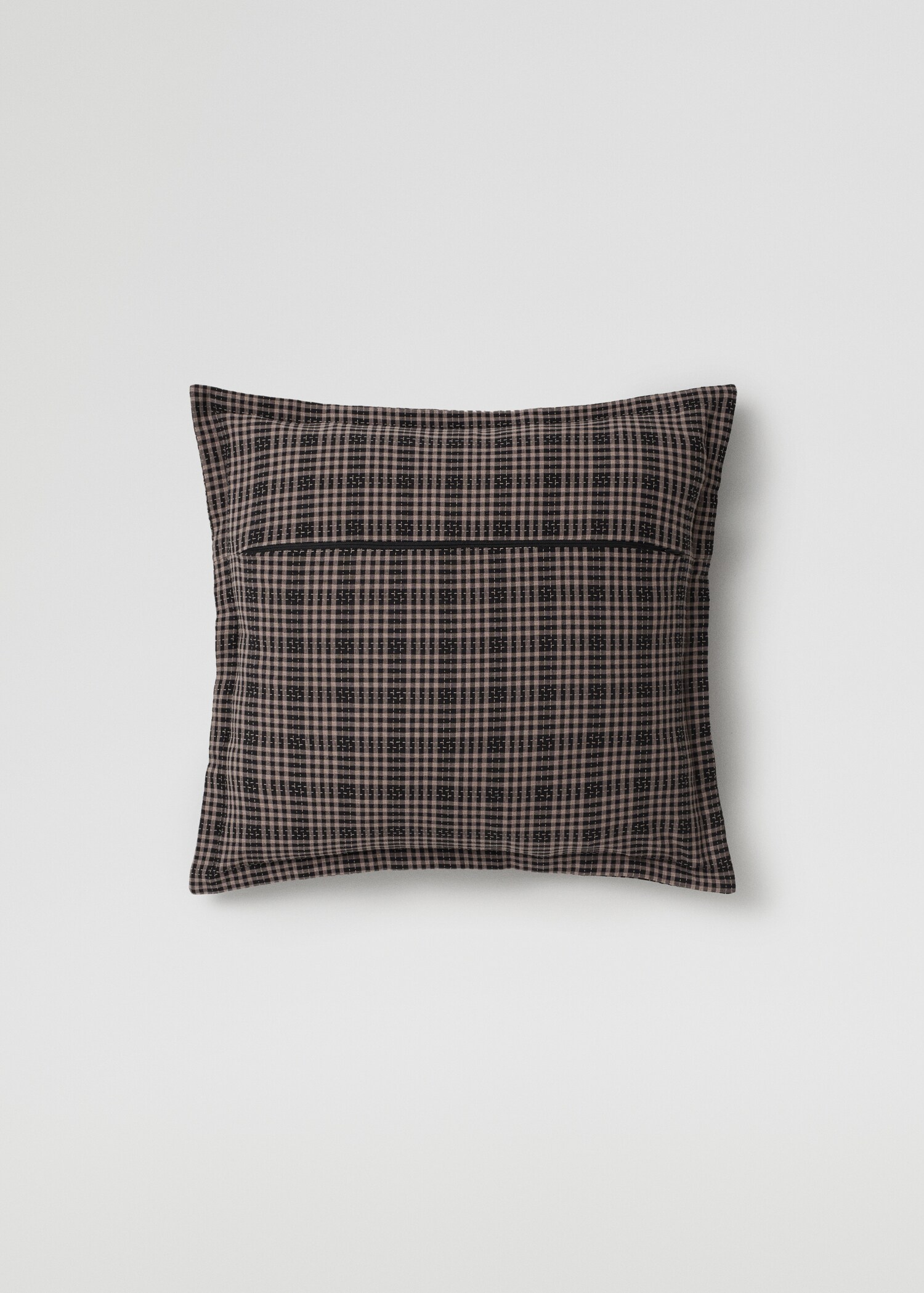 Funda de cojín 100% algodón cuadros 50x50cm - Reverso del artículo