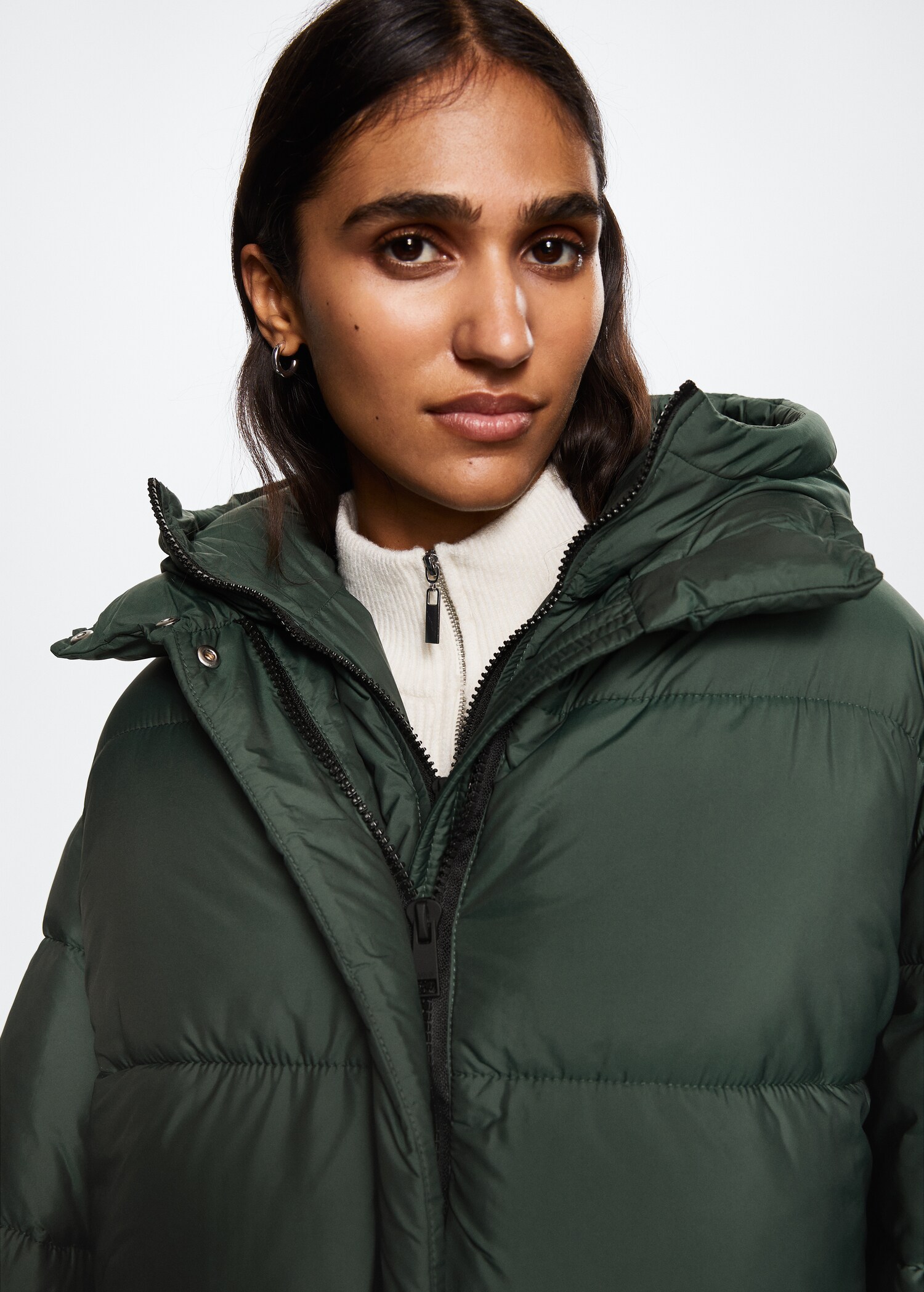 Oversize quilted coat - Details of the article 1