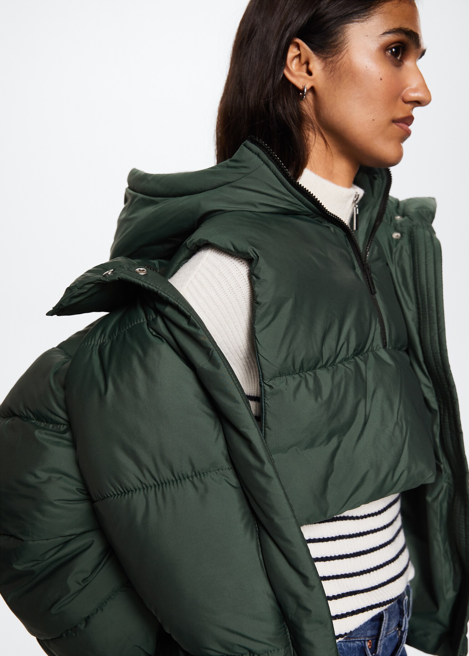 Oversize quilted coat - Details of the article 2