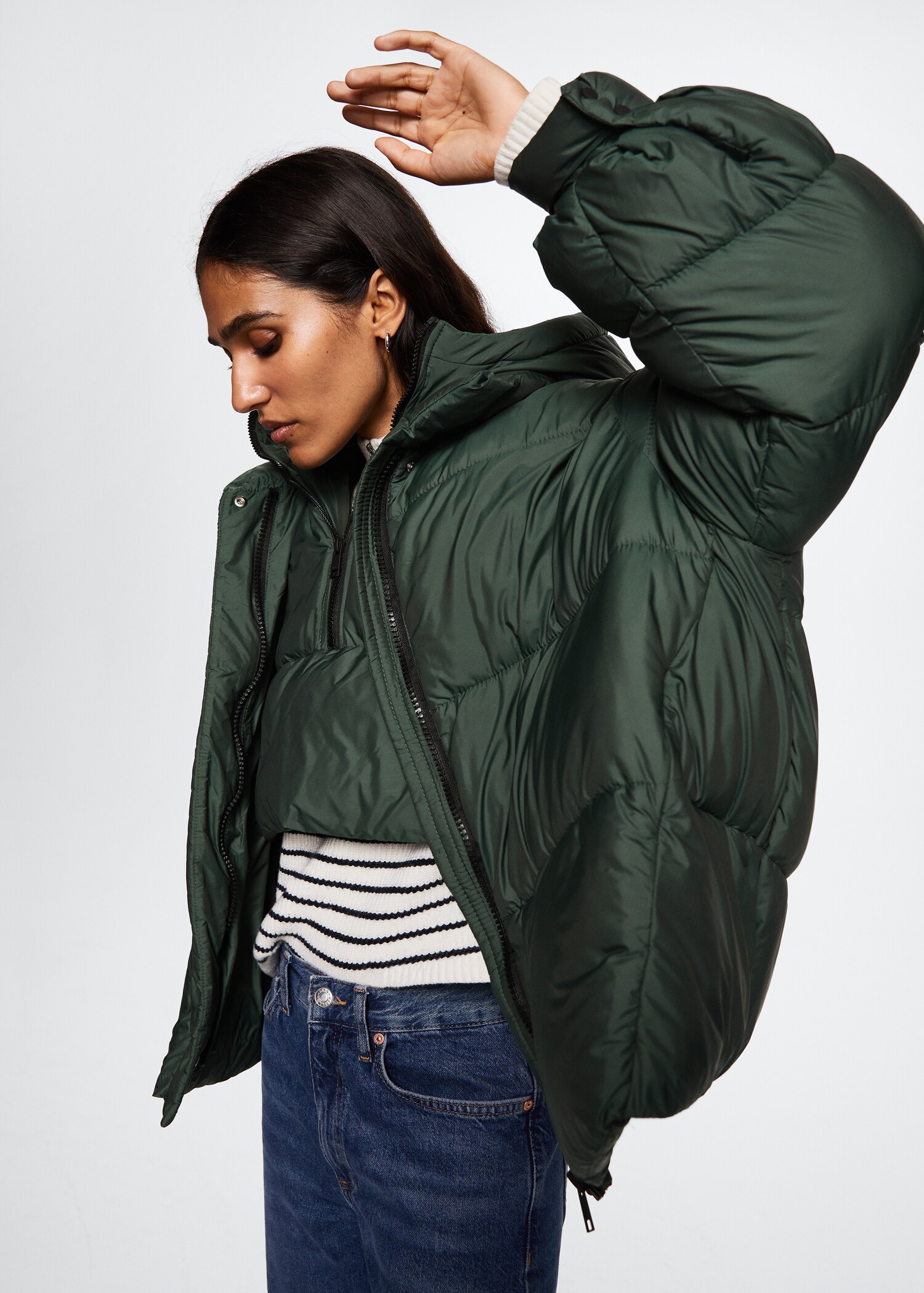 Oversize quilted coat - Details of the article 3