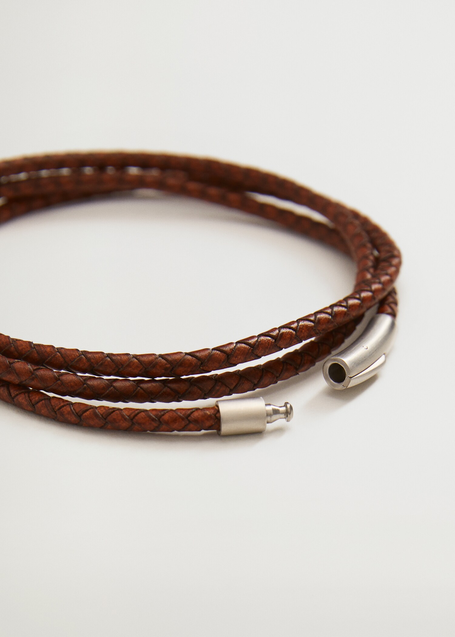 Braided leather bracelet - Medium plane