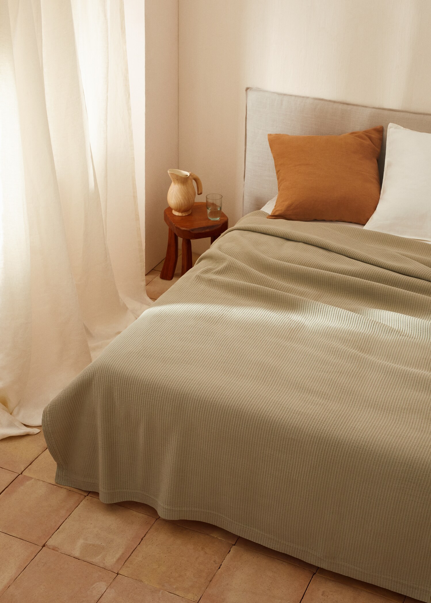Textured cotton bedspread 230x250cm - Details of the article 8