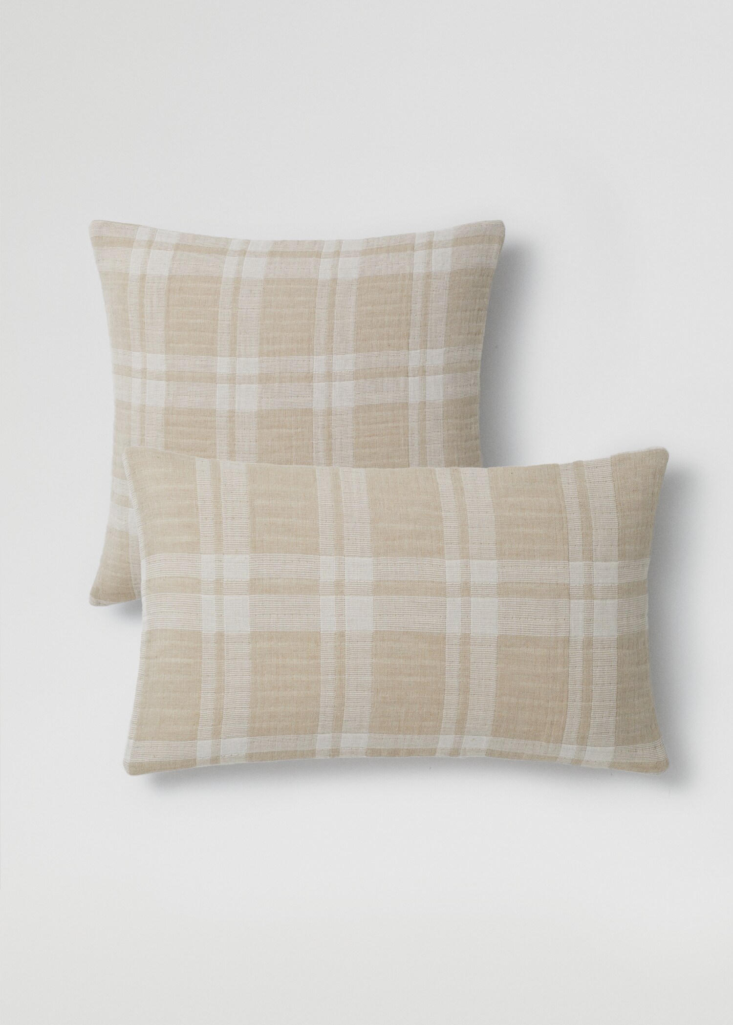 Geruite kussenhoes 100% katoen 50x50 cm  - Middenvlak
